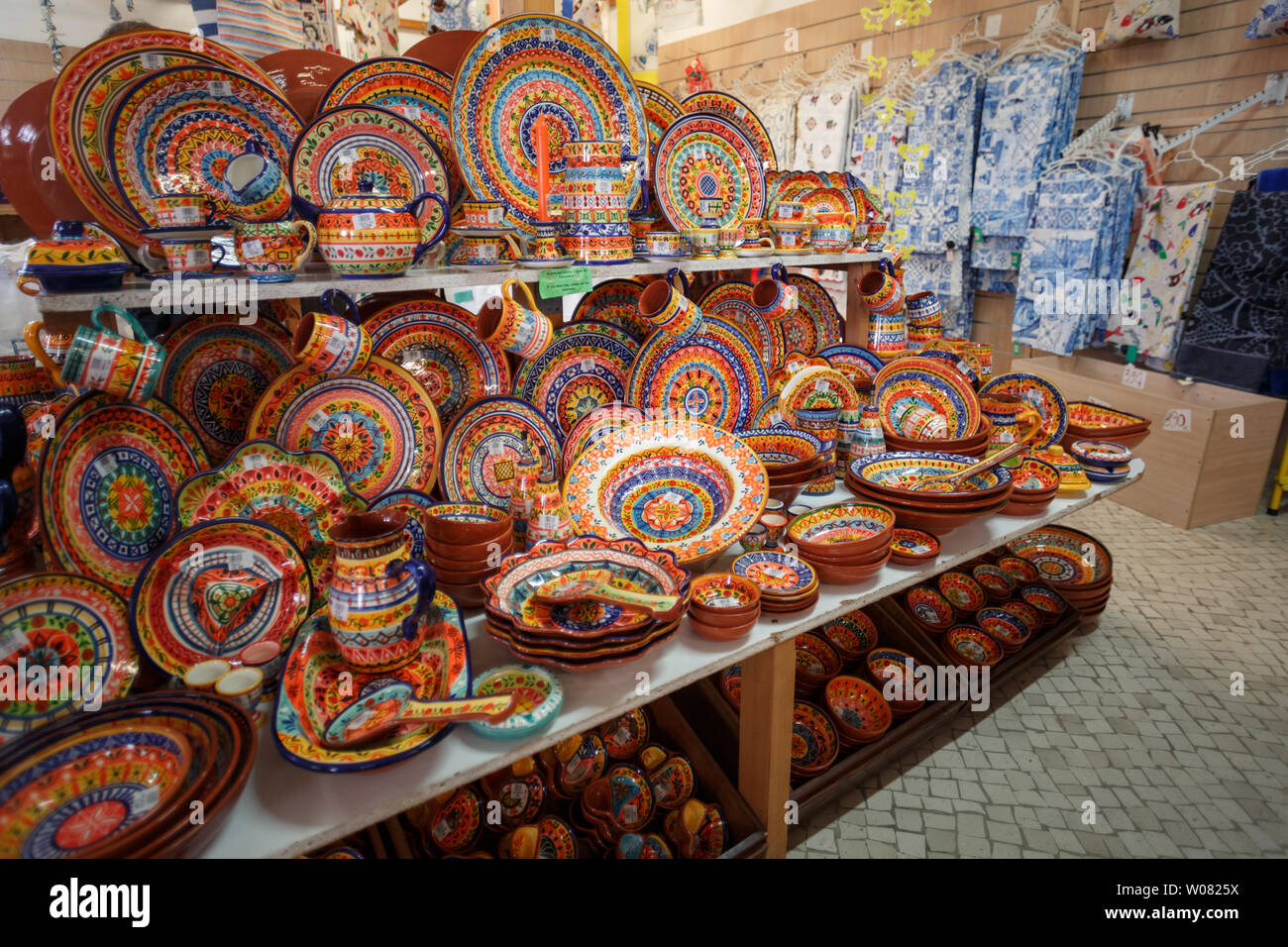 Portuguese traditional pottery algarve portugal hires stock