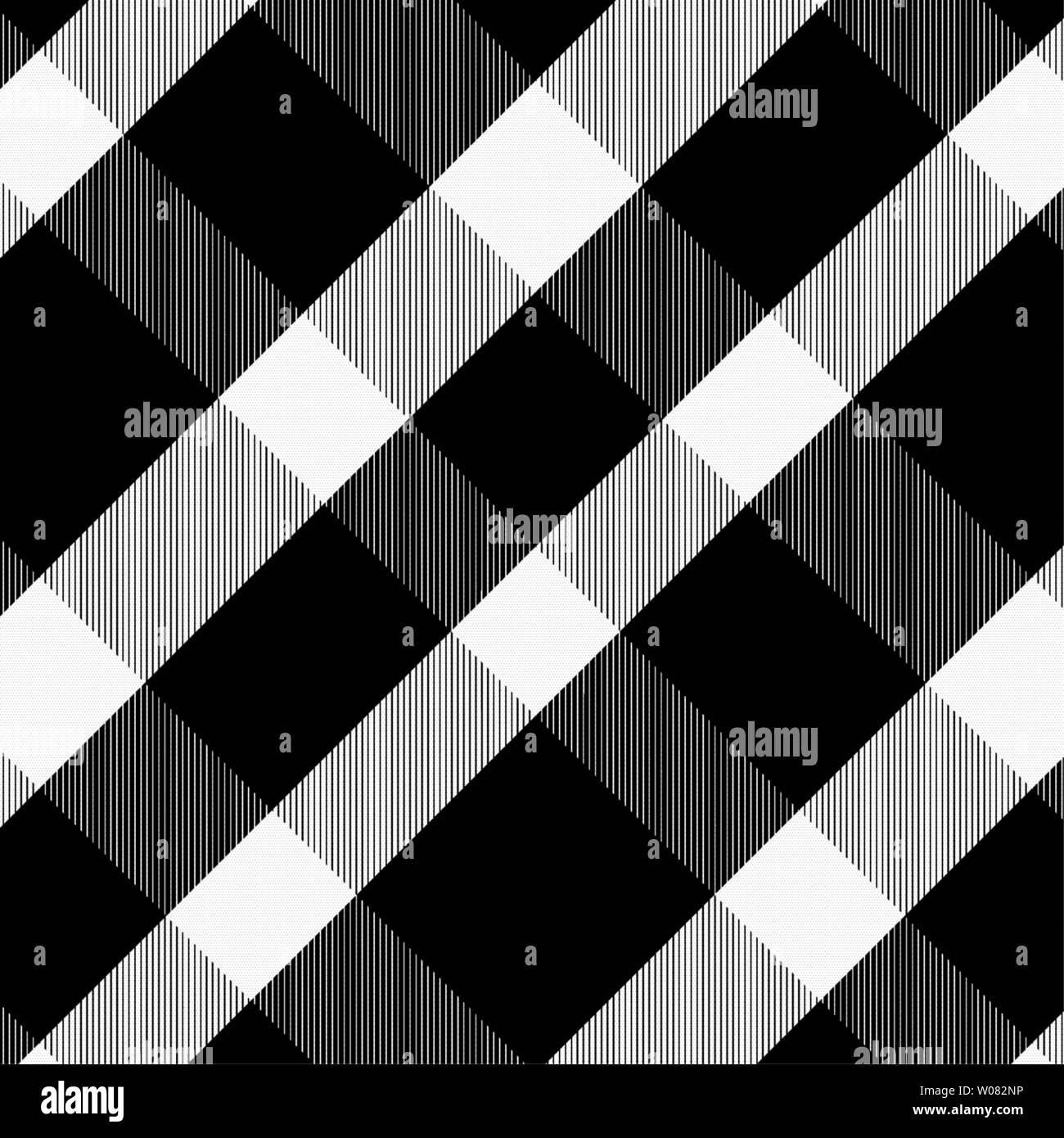 Tartan Pattern in Black White . Texture for plaid, tablecloths, clothes, shirts, dresses, paper, bedding, blankets, quilts and other textile products. Stock Vector