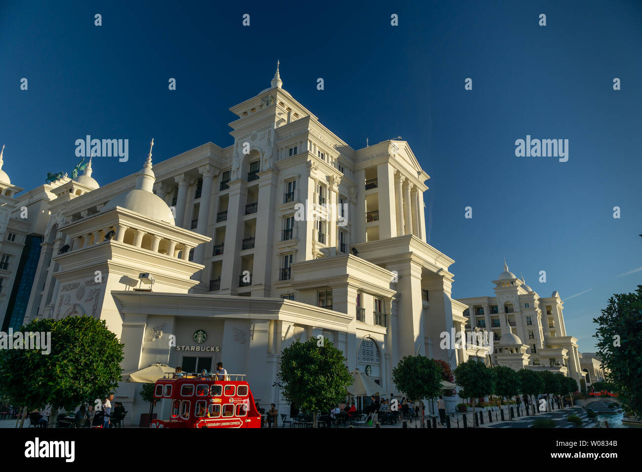 Belek, Turkey - 1st December 2018: Main hotel building at Land of Legends. A very big theme park and shopping center in Antalya. Stock Photo