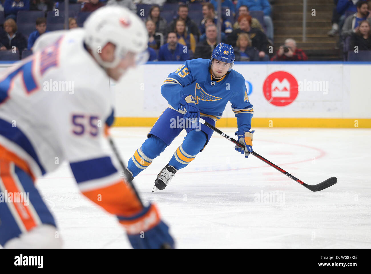 New York Islanders' Johnny Boychuk (55) waits for a face-off