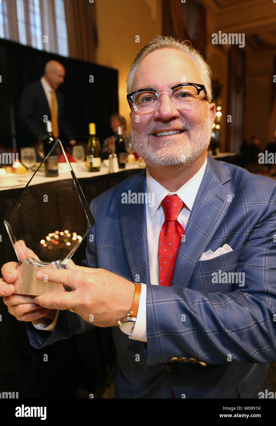 Former Southern Illinois head basketball coach Barry Hinson holds his