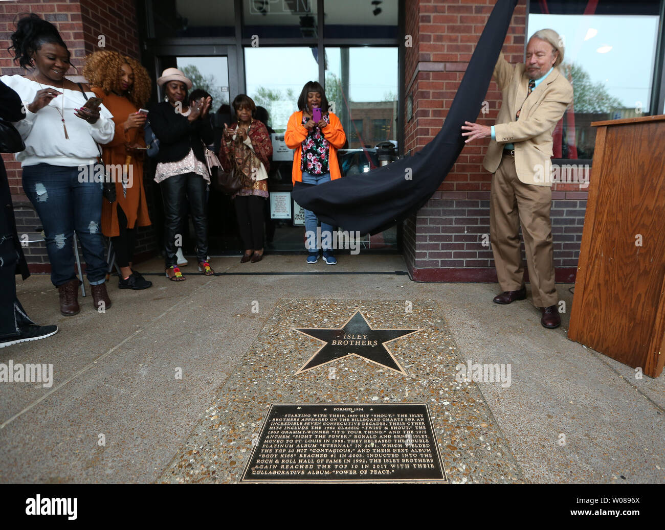 Joe Edwards, the creator of the St. Louis Walk of Fame, unveils the ...
