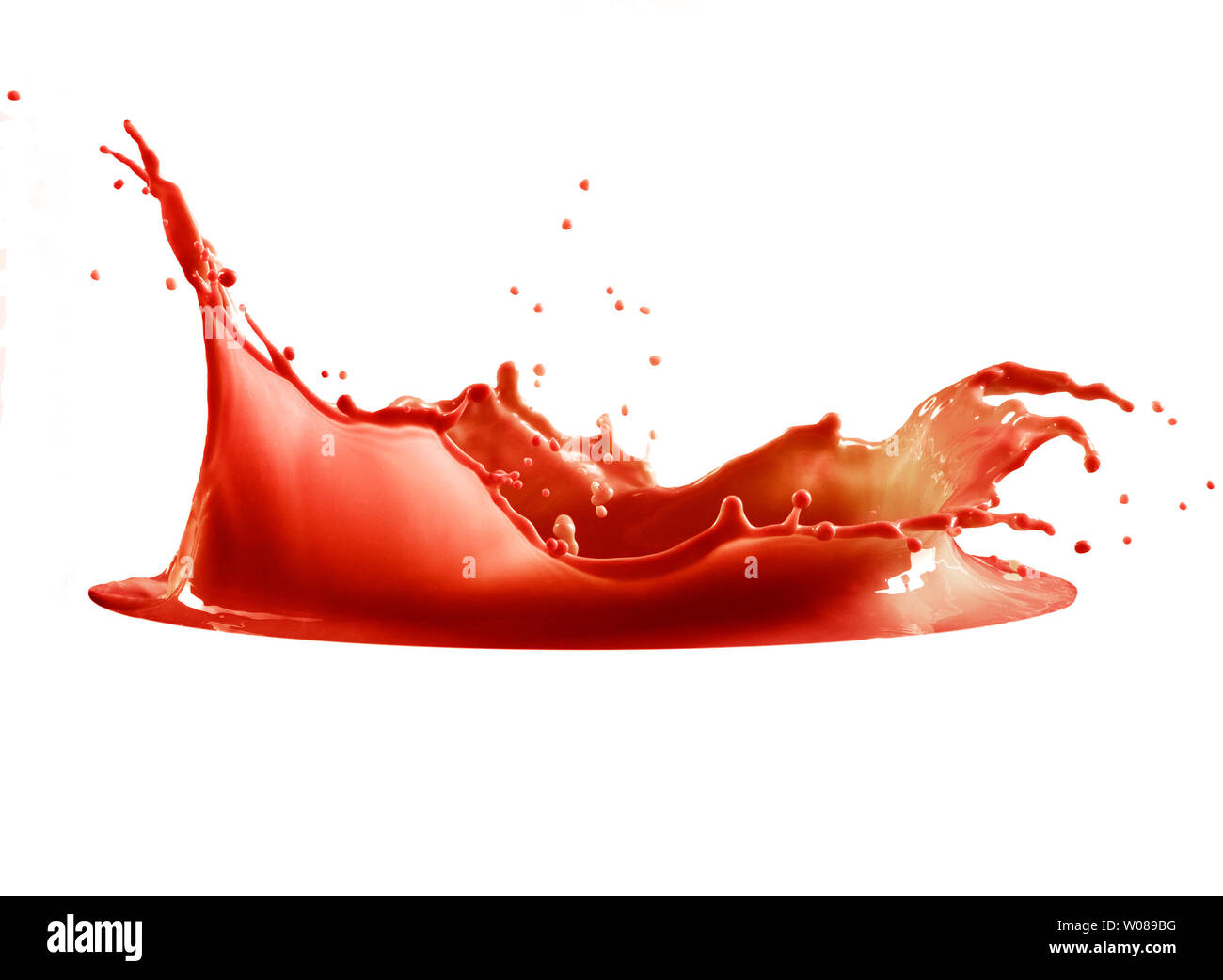 red paint splash isolated on white background Stock Photo - Alamy