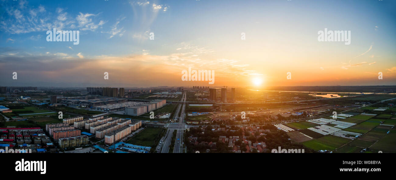 Aerial shooting city buildings Stock Photo Alamy
