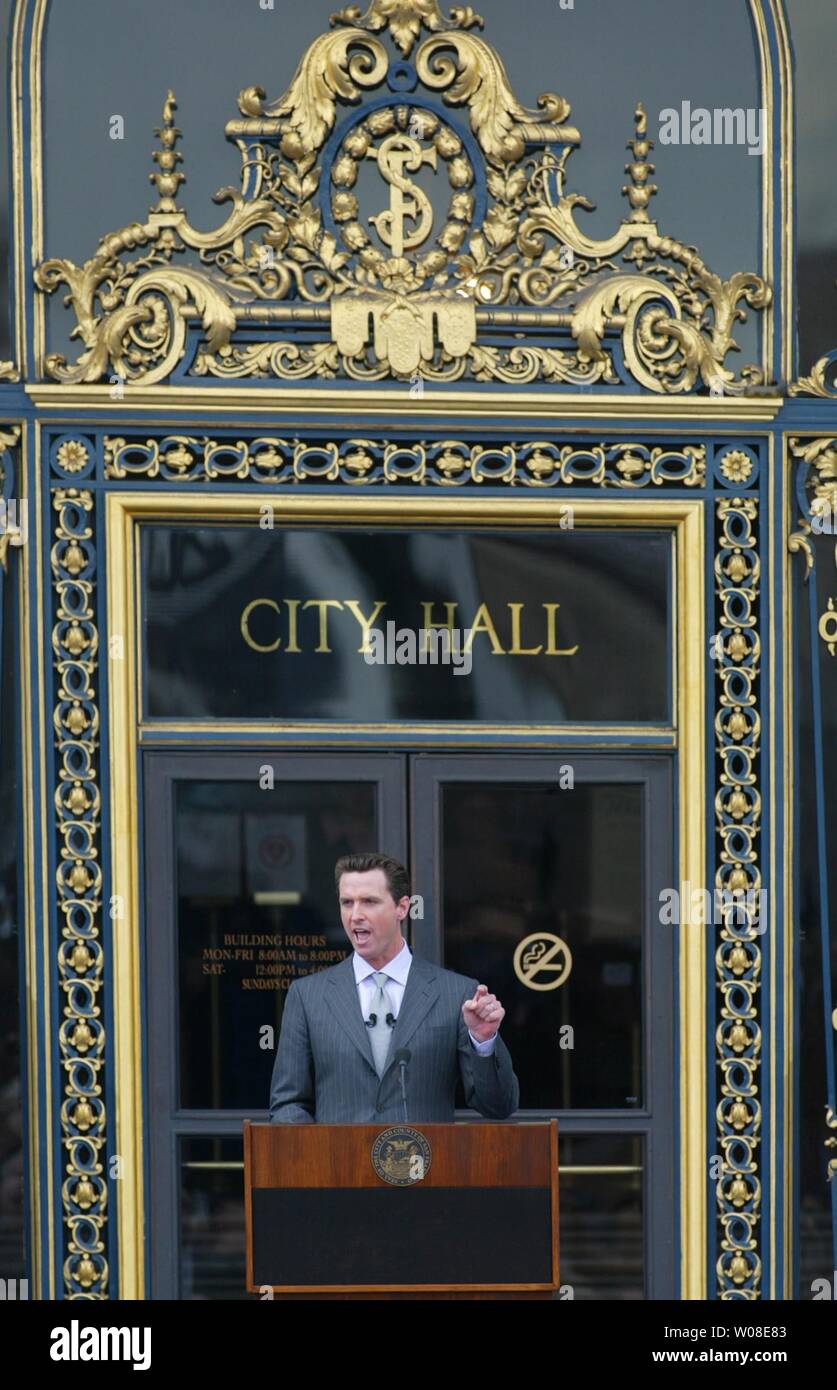 gavin-newsom-san-francisco-mayor-hi-res-stock-photography-and-images