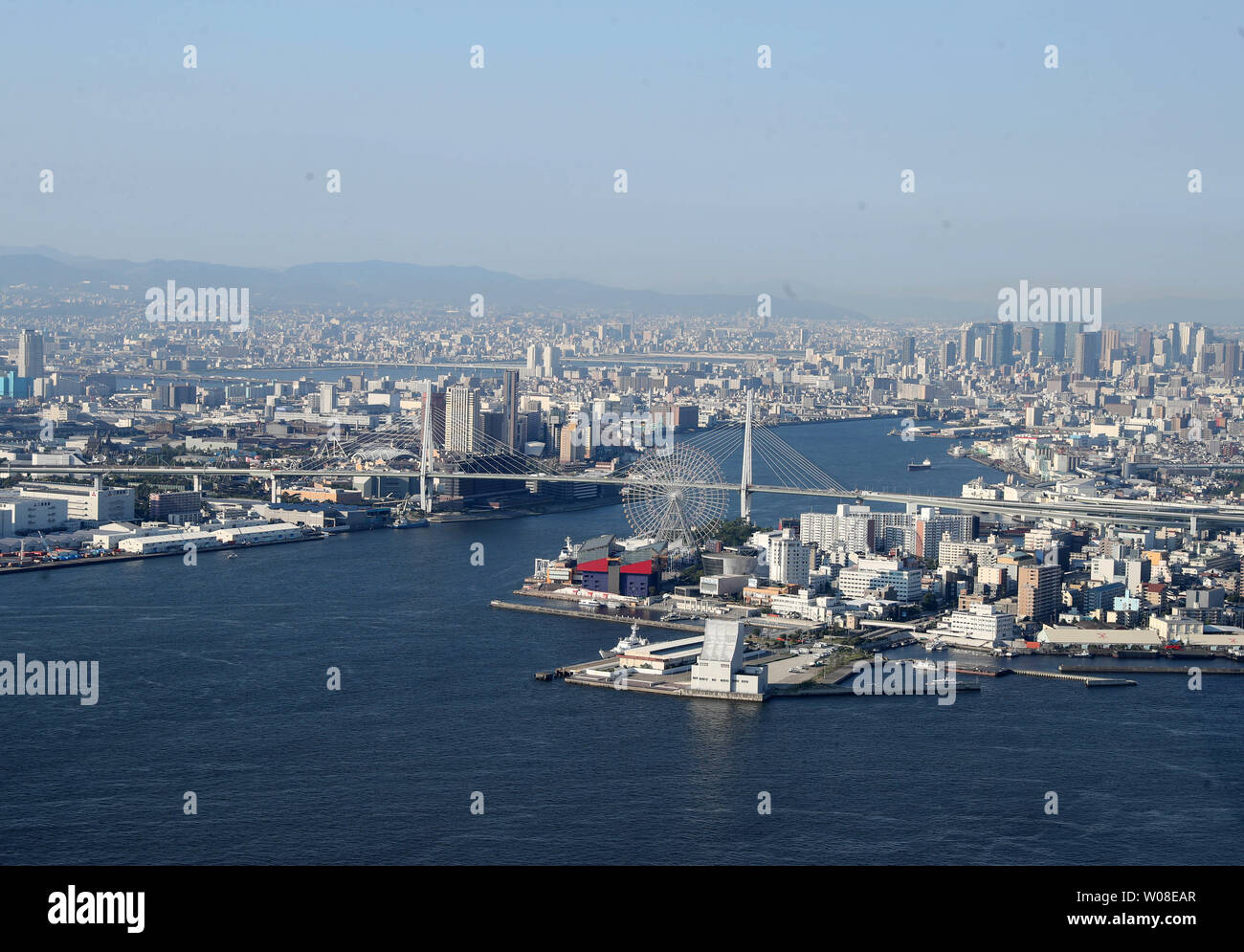 Osaka, Japan. 25th June, 2019. Photo taken on June 25, 2019 shows a cityscape of Osaka, Japan. Credit: Li Gang/Xinhua/Alamy Live News Stock Photo