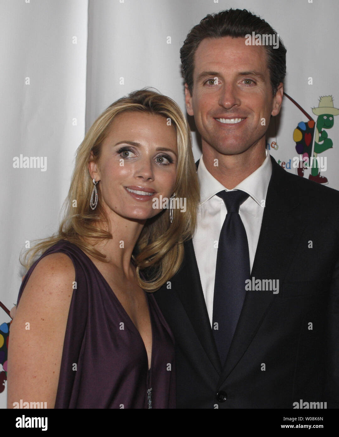 San Francisco Mayor Gavin Newsom And His Wife Jennifer Siebel Newsom Arrive To Host A Staged Reading Of The World Of Nick Adams A Performance To Benefit Paul Newman S Hole In The