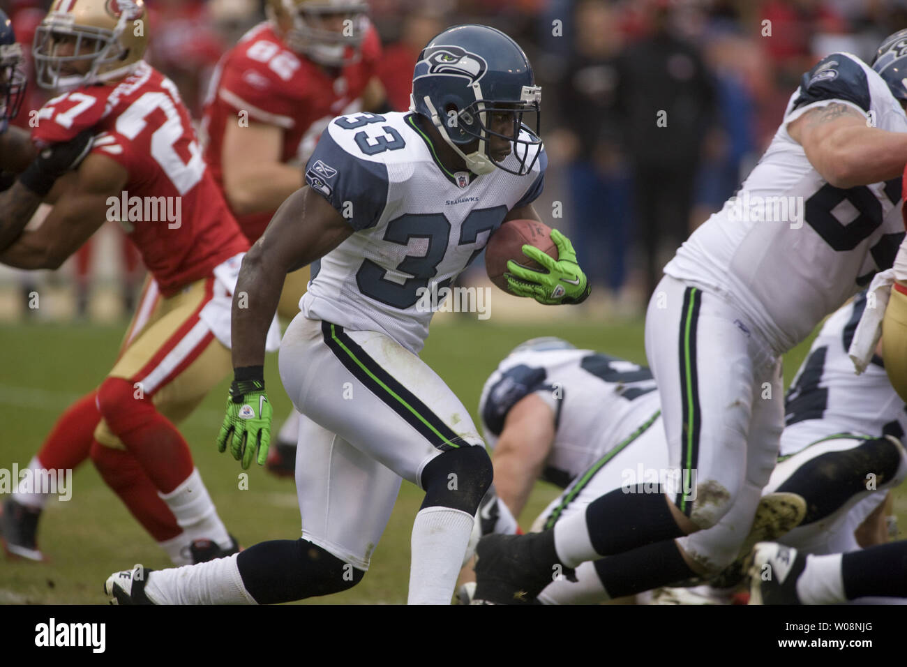 October 11, 2009; San Francisco, CA, USA; San Francisco 49ers quarterback  Shaun Hill (13) in the third quarter against the Atlanta Falcons at  Candlestick Park. Atlanta won 45-10 Stock Photo - Alamy