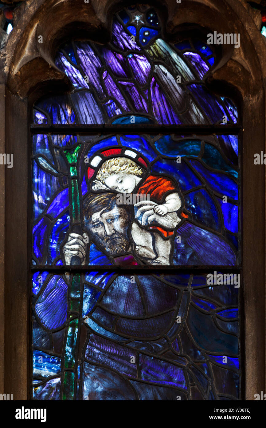 Stained glass window detail c 1922 by Christopher Whall, Sproughton