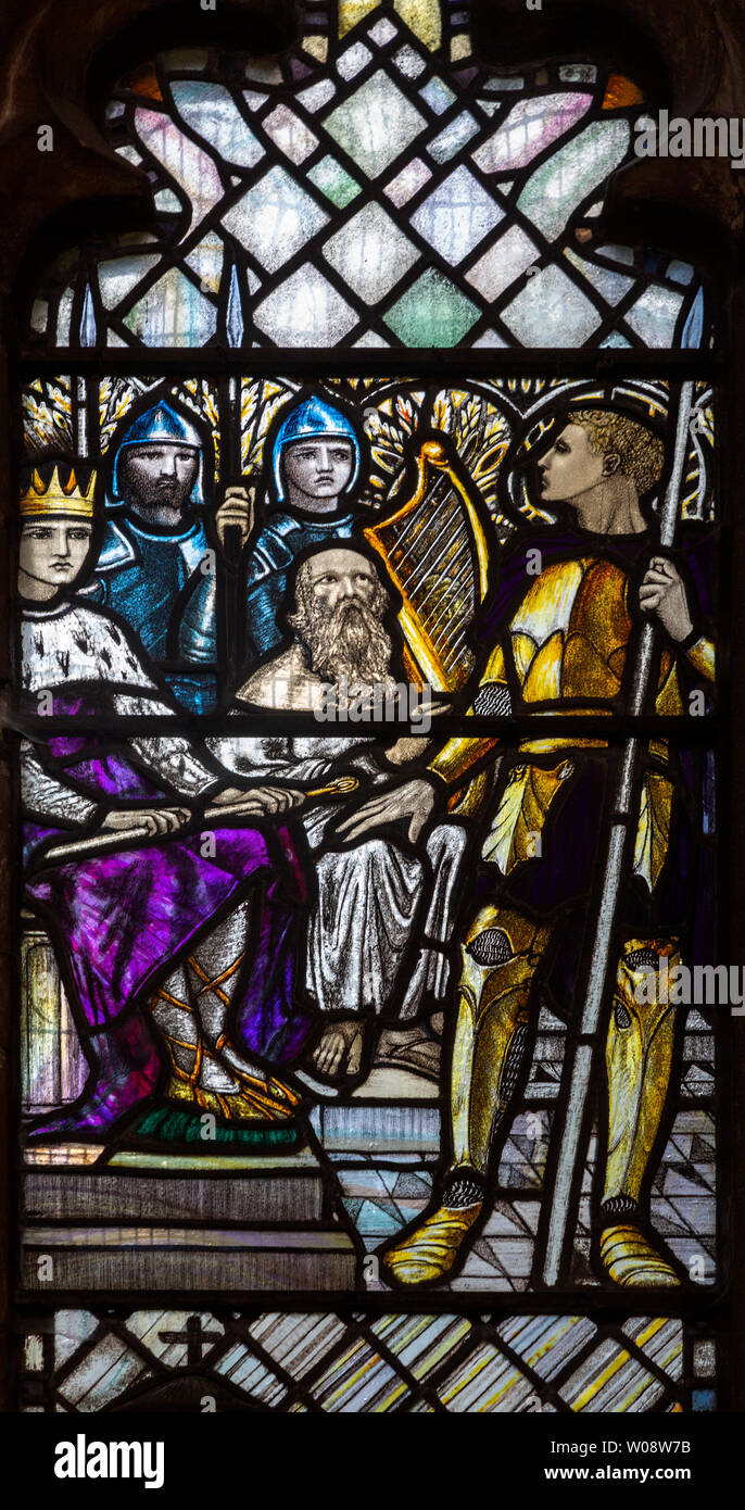 Stained glass window detail c 1922 by Christopher Whall, Sproughton