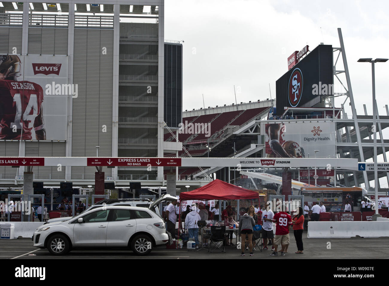 Fans get an early start tailgating for the San Francisco 49ersDenver
