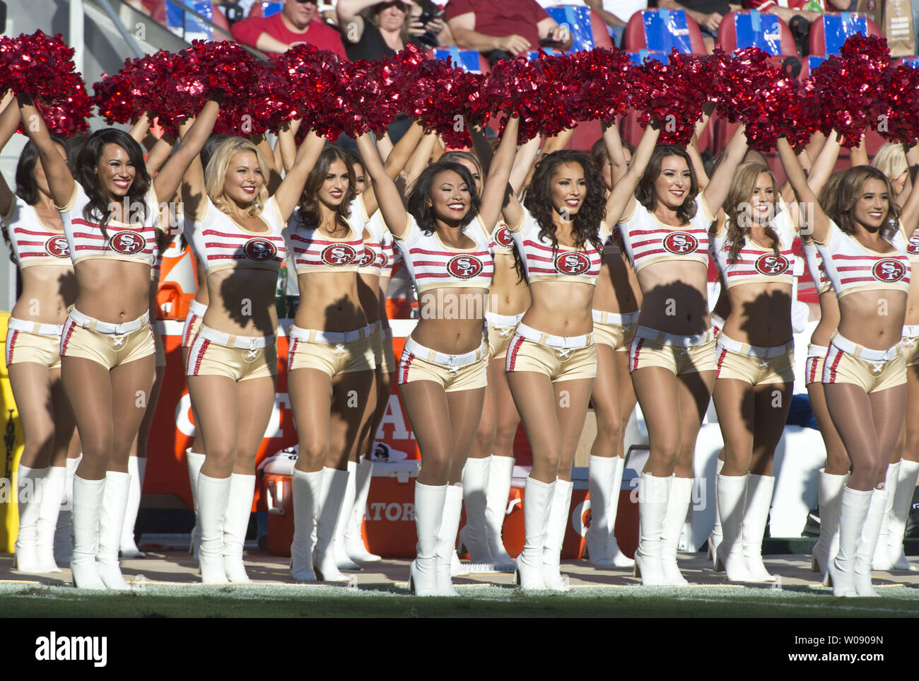 A general view of San Francisco 49ers Gold Rush Cheerleaders outfit Stock  Photo - Alamy