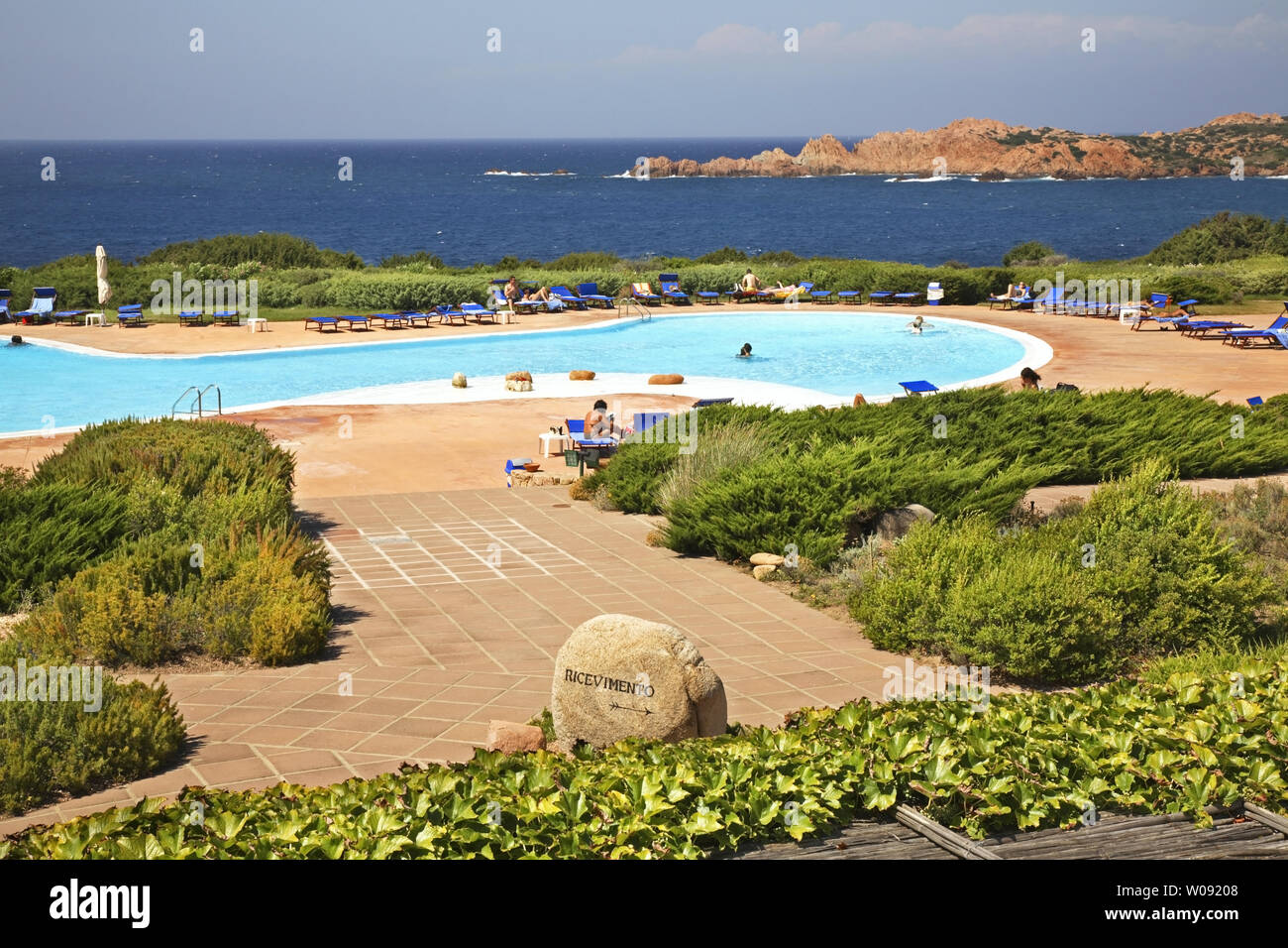 Swimming pool in Isola Rossa village. Sardinia. Italy Stock Photo Alamy