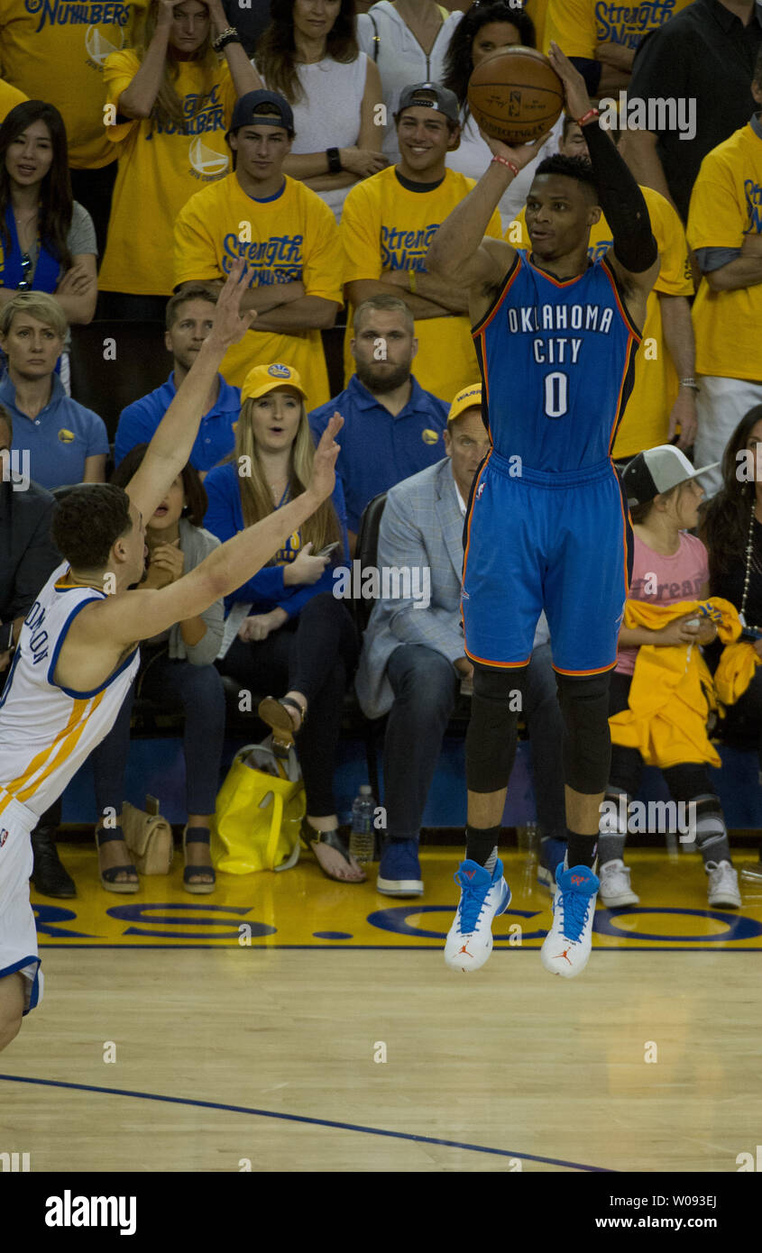 Oklahoma City Thunder's Russell Westbrook (0) takes a tree Oklahoma City Thunder's Russell Westbrook (0) takes a tree