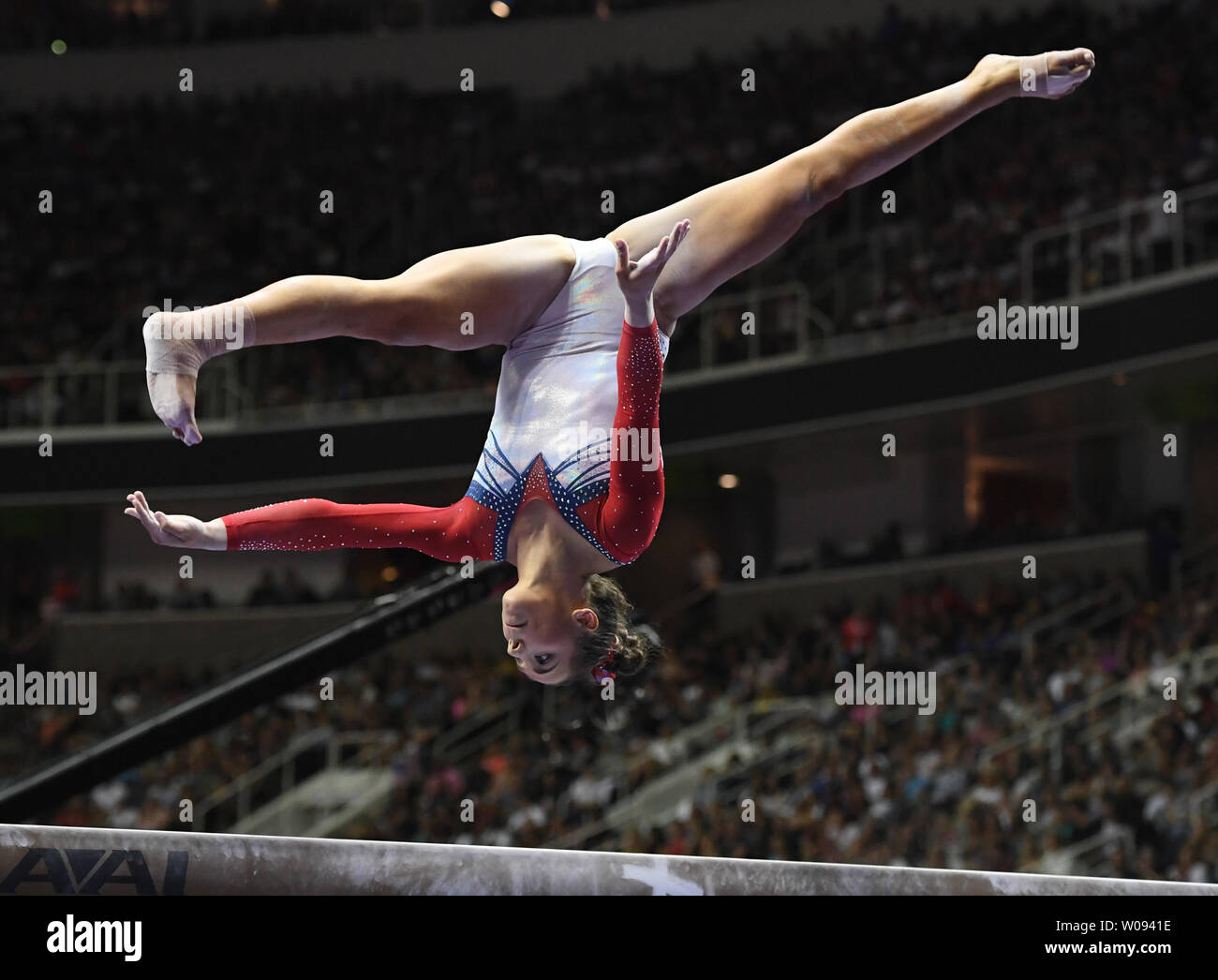 Madison Kocian Performs On The Balance Beam At The Womens Olympic Gymnastic Trials At The Sap 