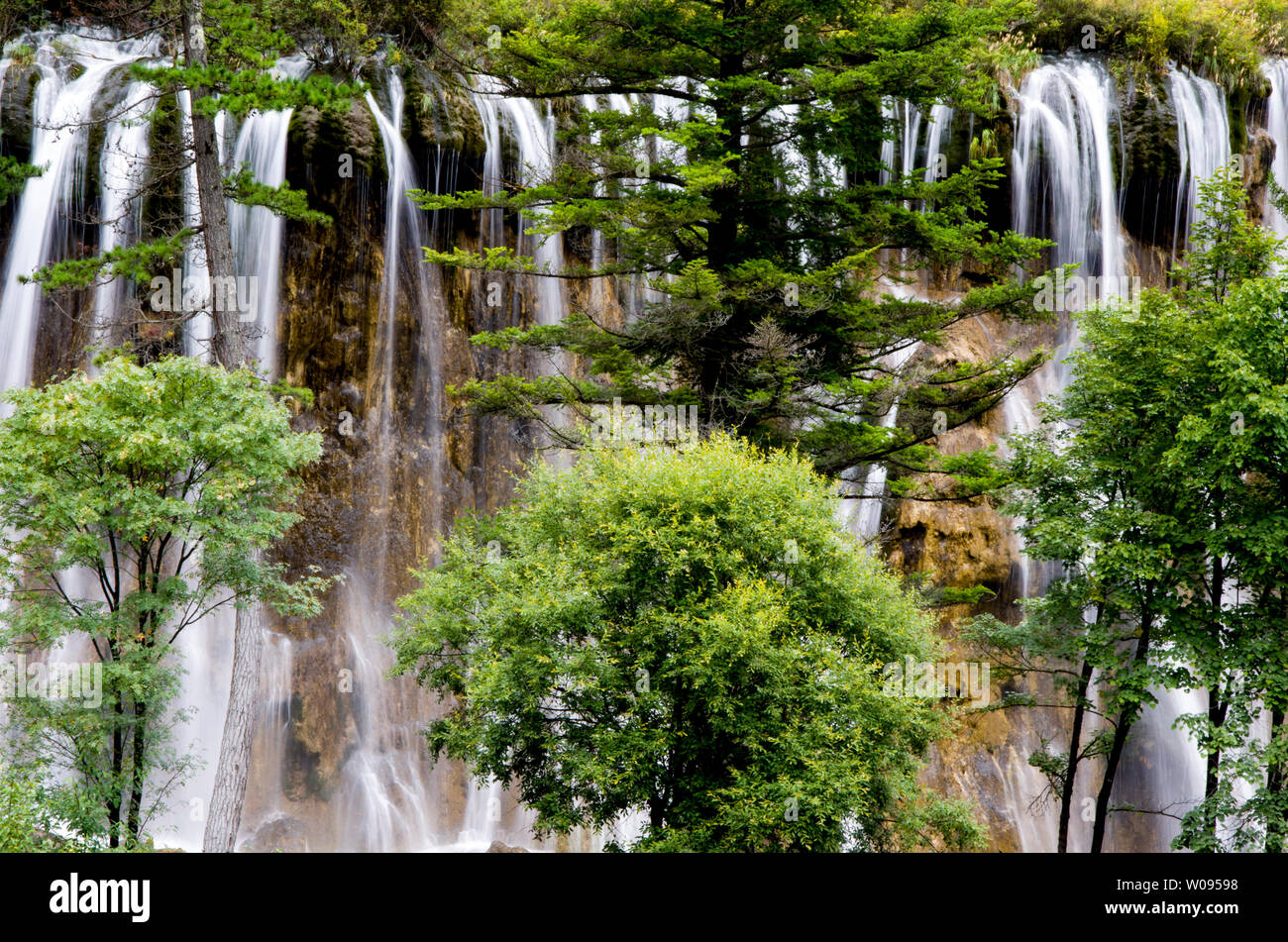 Huanglong Scenery in Jiuzhaigou, Sichuan Stock Photo