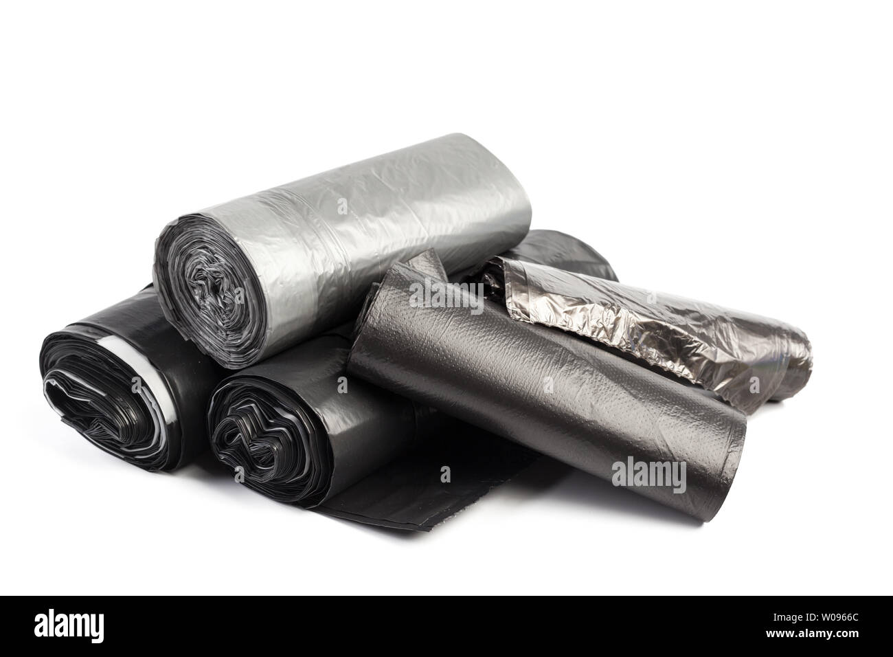 roll of plastic garbage bags isolated on white background Stock Photo ...