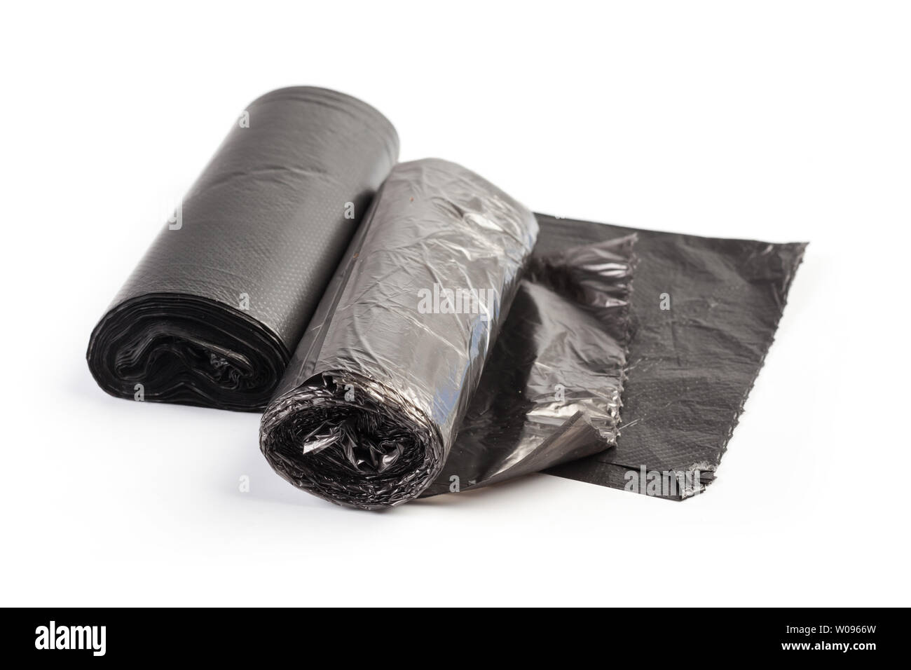 roll of plastic garbage bags isolated on white background Stock Photo ...
