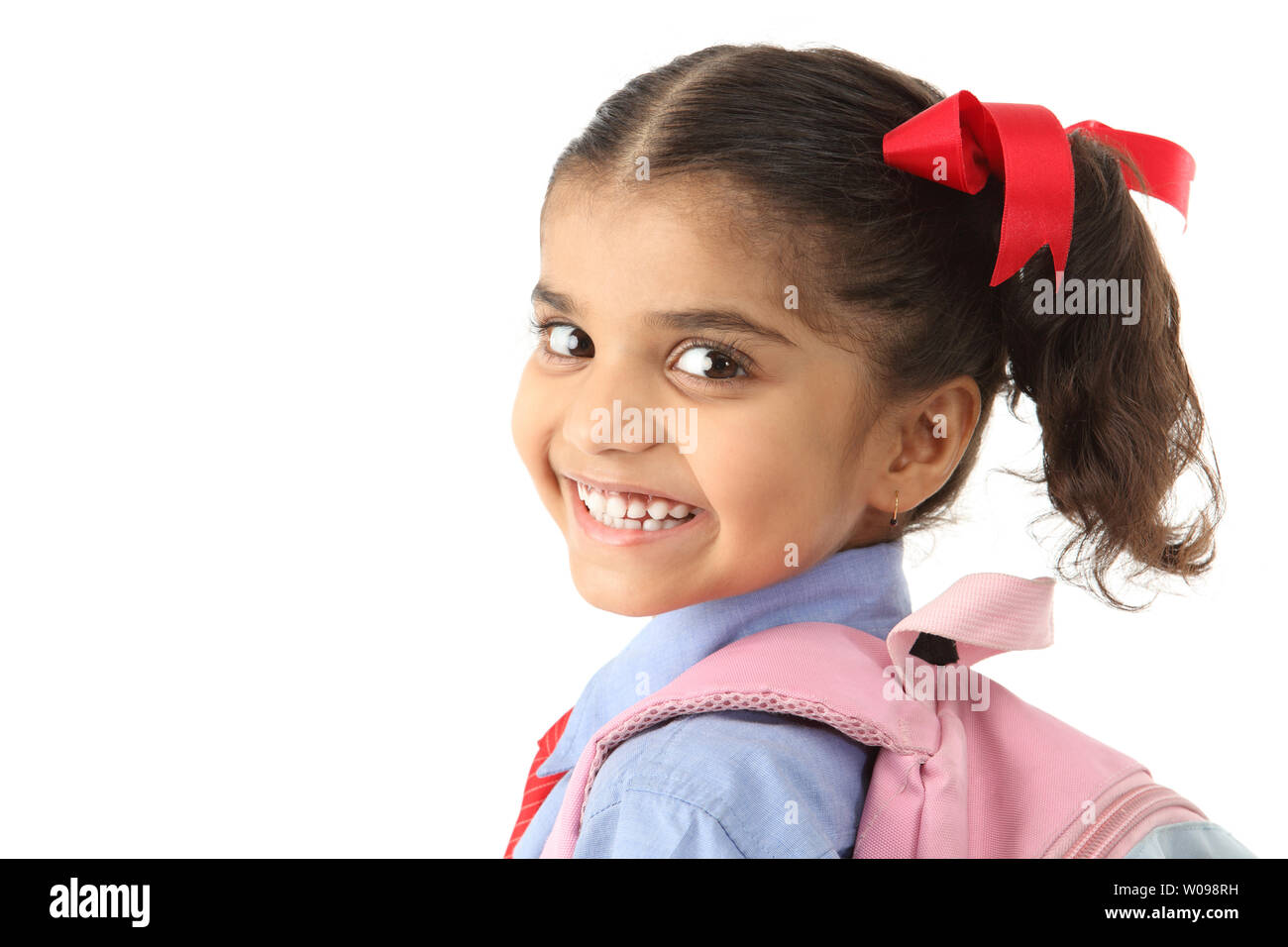 Portrait of a schoolgirl smiling Stock Photo - Alamy