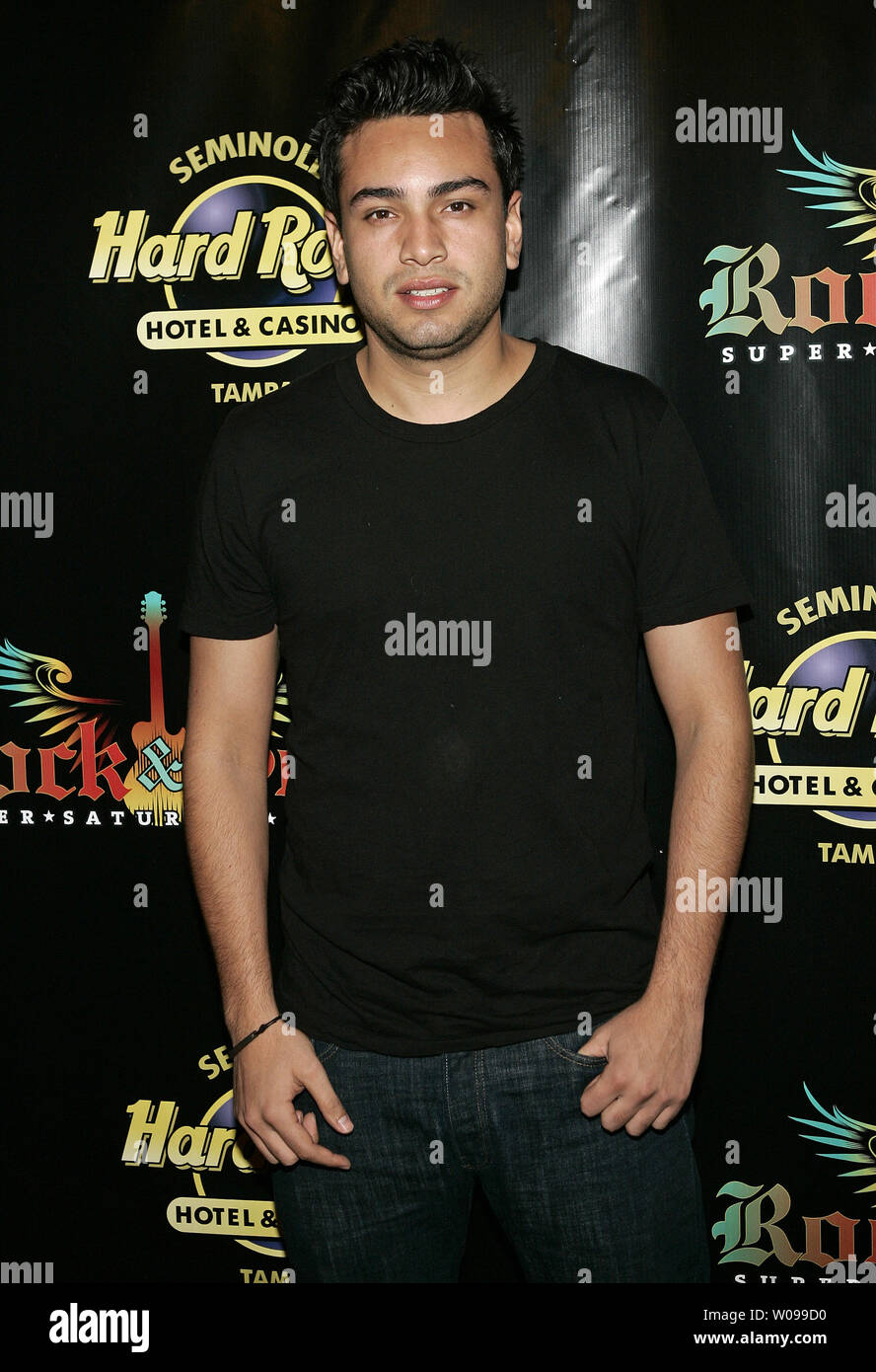 Frankie Delgado arrives for the Rock & Soul party at the Seminole Hard Rock Hotel and Casino in