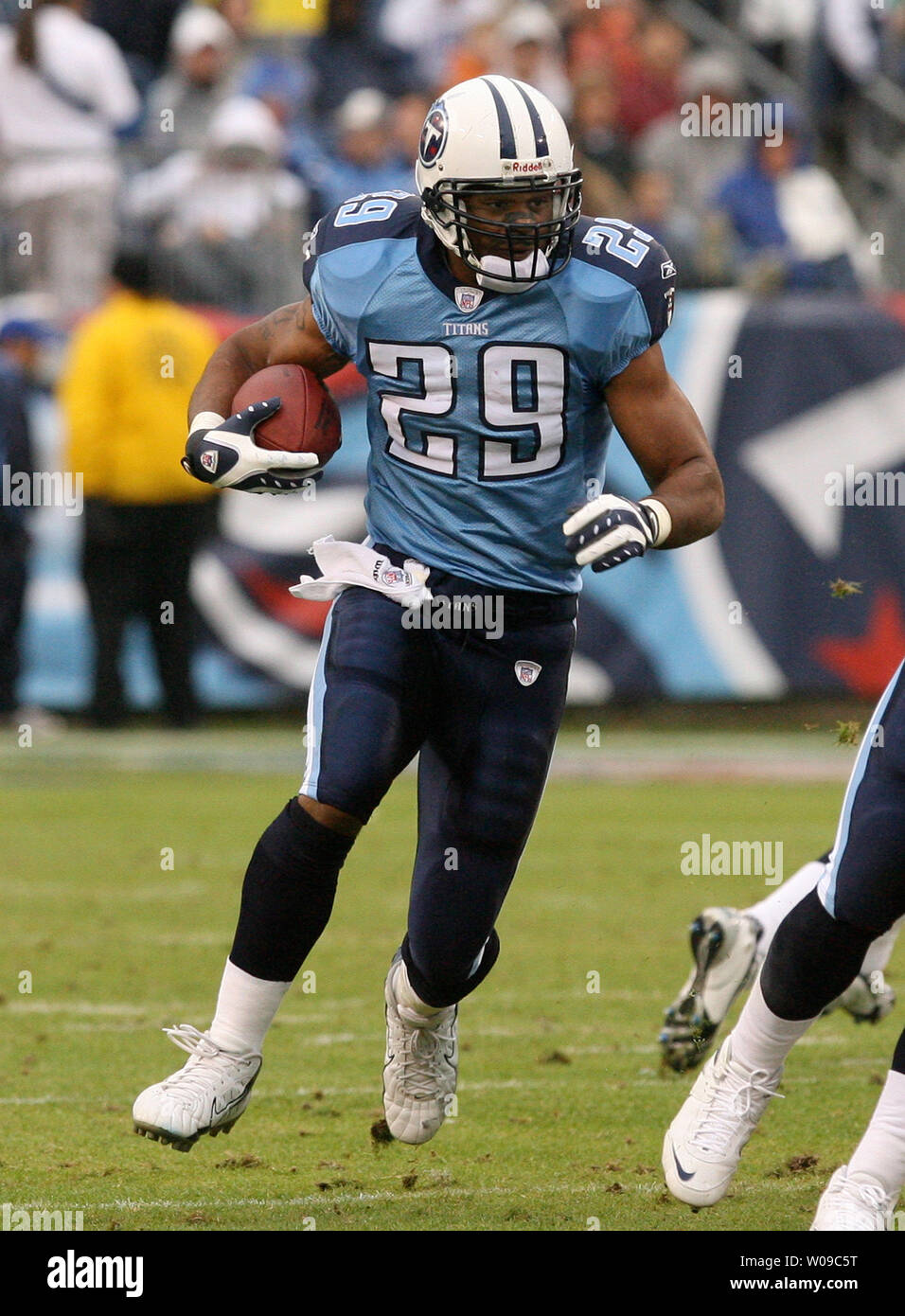 Tennessee Titans runningback Chris Brown (29) rushes against the