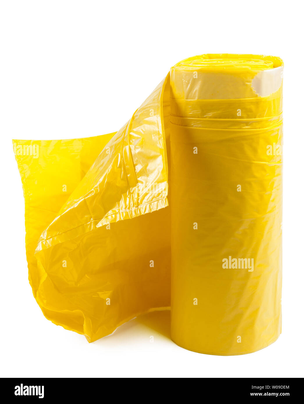 roll of plastic garbage bags isolated on white background Stock Photo