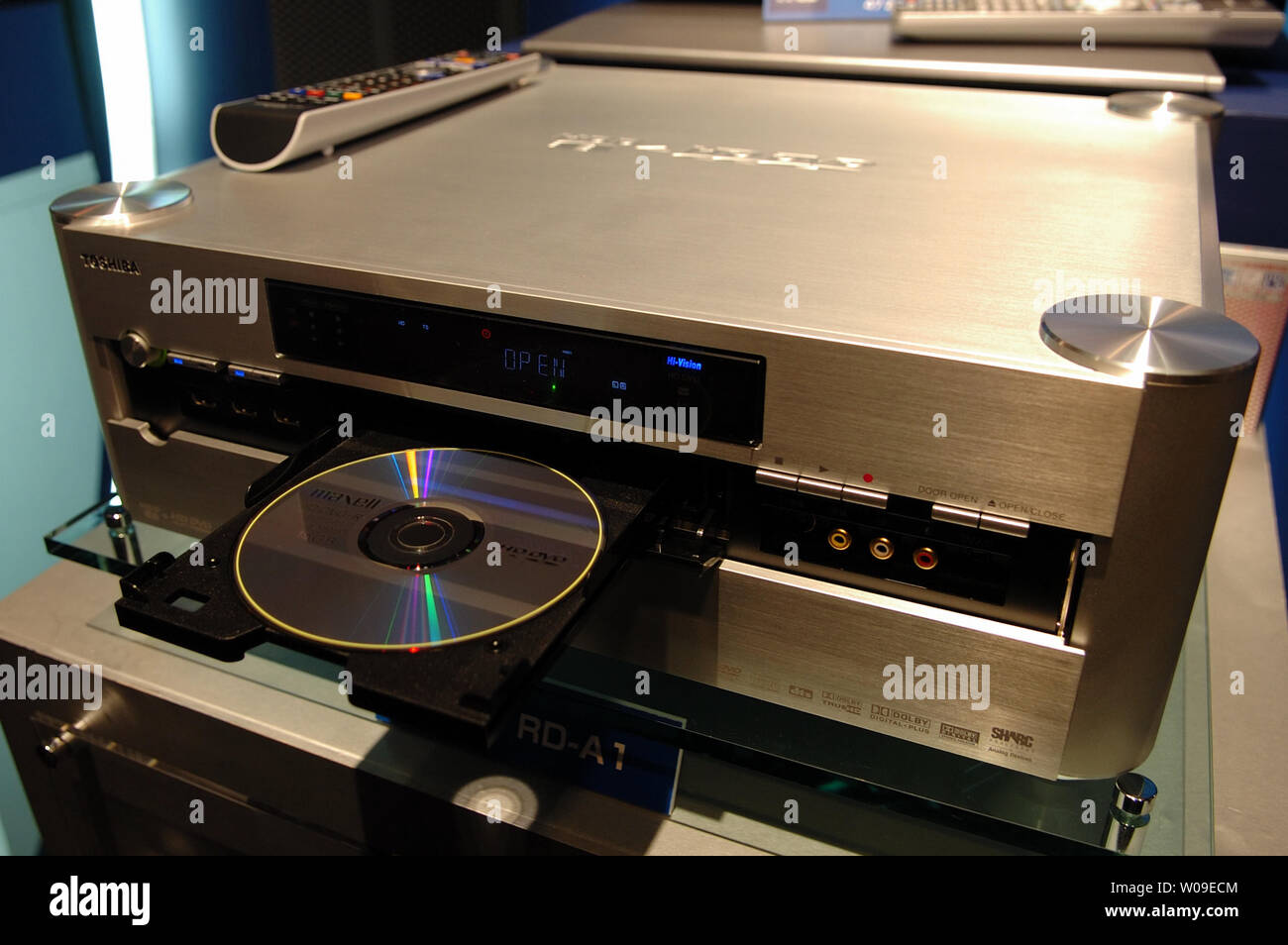 Toshiba Corporation announced the world's first digital hard disk video  recorder, integrating a recordable HD DVD and 1-terabyte hard disk RD-A1  during the press conference in Tokyo, Japan, on June 22, 2006.