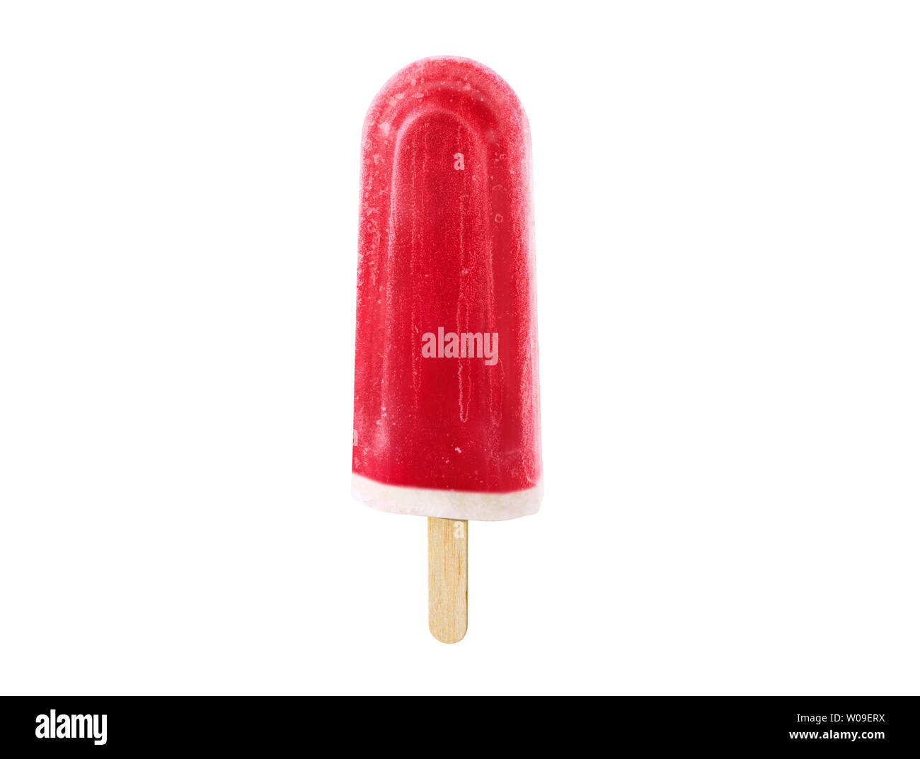 Fresh Frozen berry or grape, red popsicle / ice cream isolated on white background Stock Photo