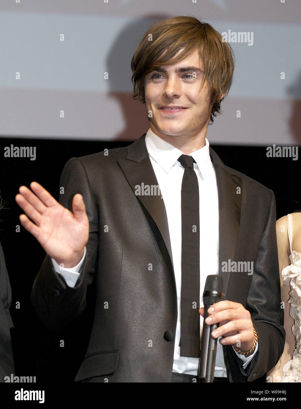 Actor Zac Efron attends the premiere of the film 'High School Musical' in Tokyo, Japan, on January 28, 2009. (UPI Photo/Keizo Mori) Stock Photo