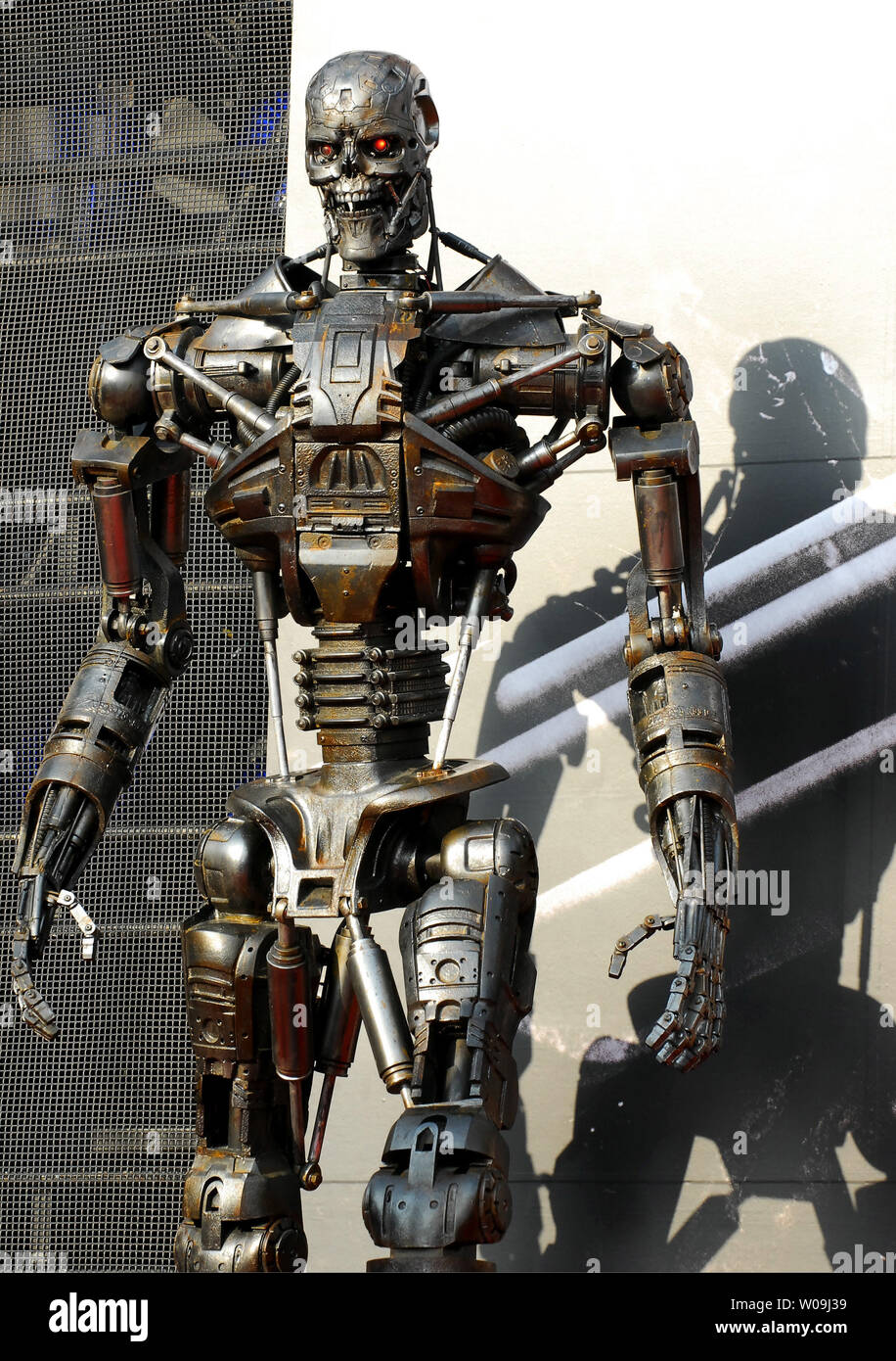 The T-800 is displayed on the stage during the Japanese premiere
