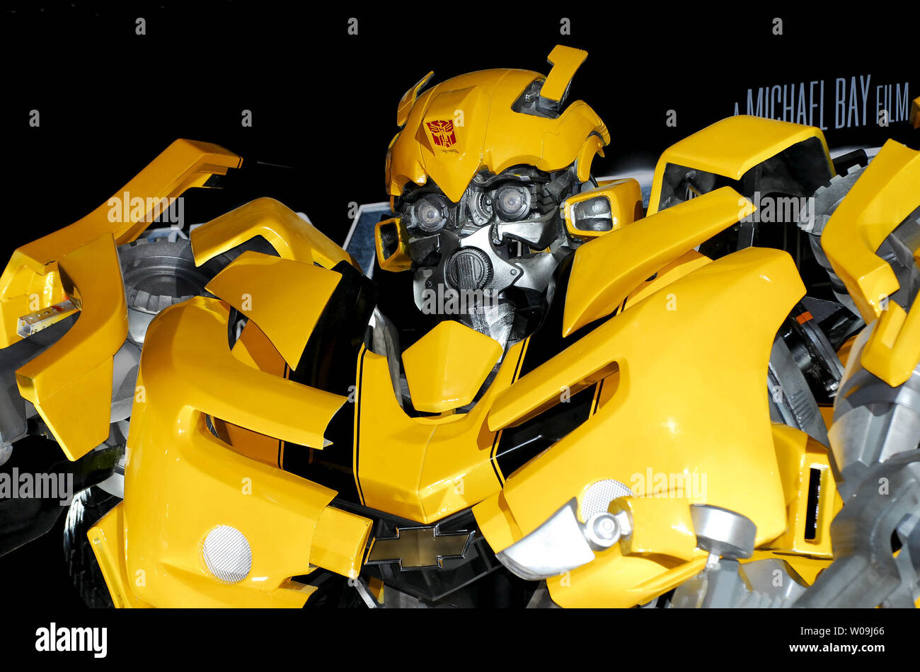 The "BumbleBee" is displayed on the stage during the world premiere of