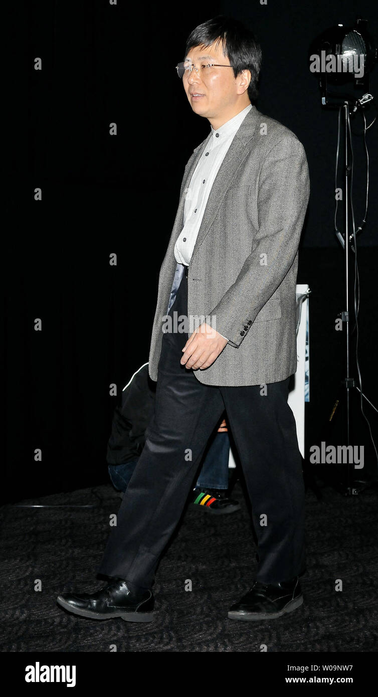 Japanese director Norio Tsuruta attends a stage greeting during an
