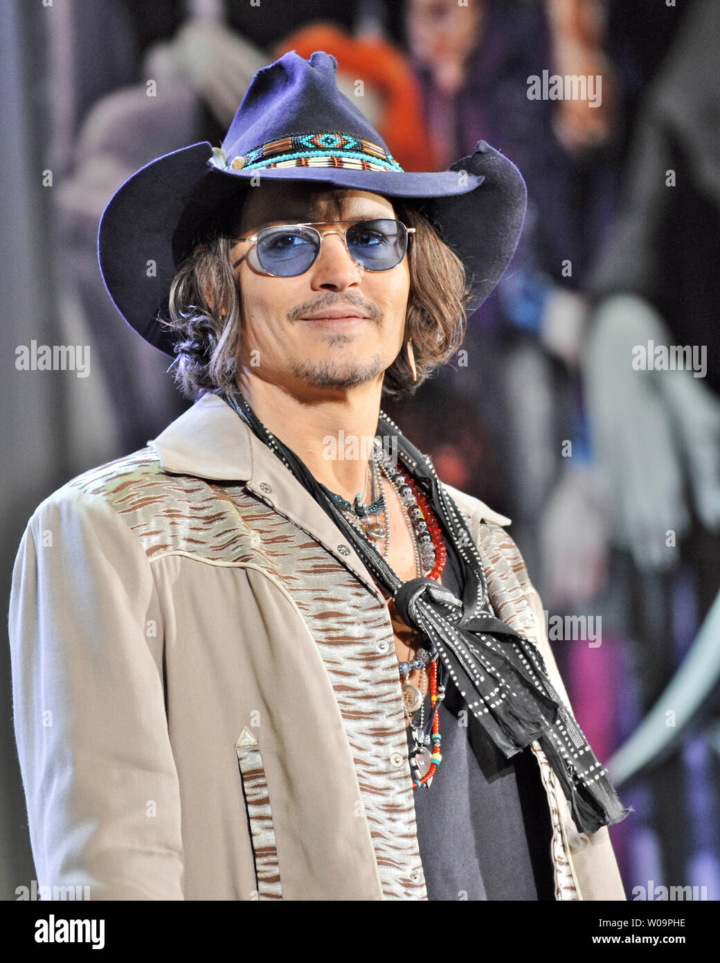 Actor Johnny Depp attends the Japan premiere for the film "Dark Shadows