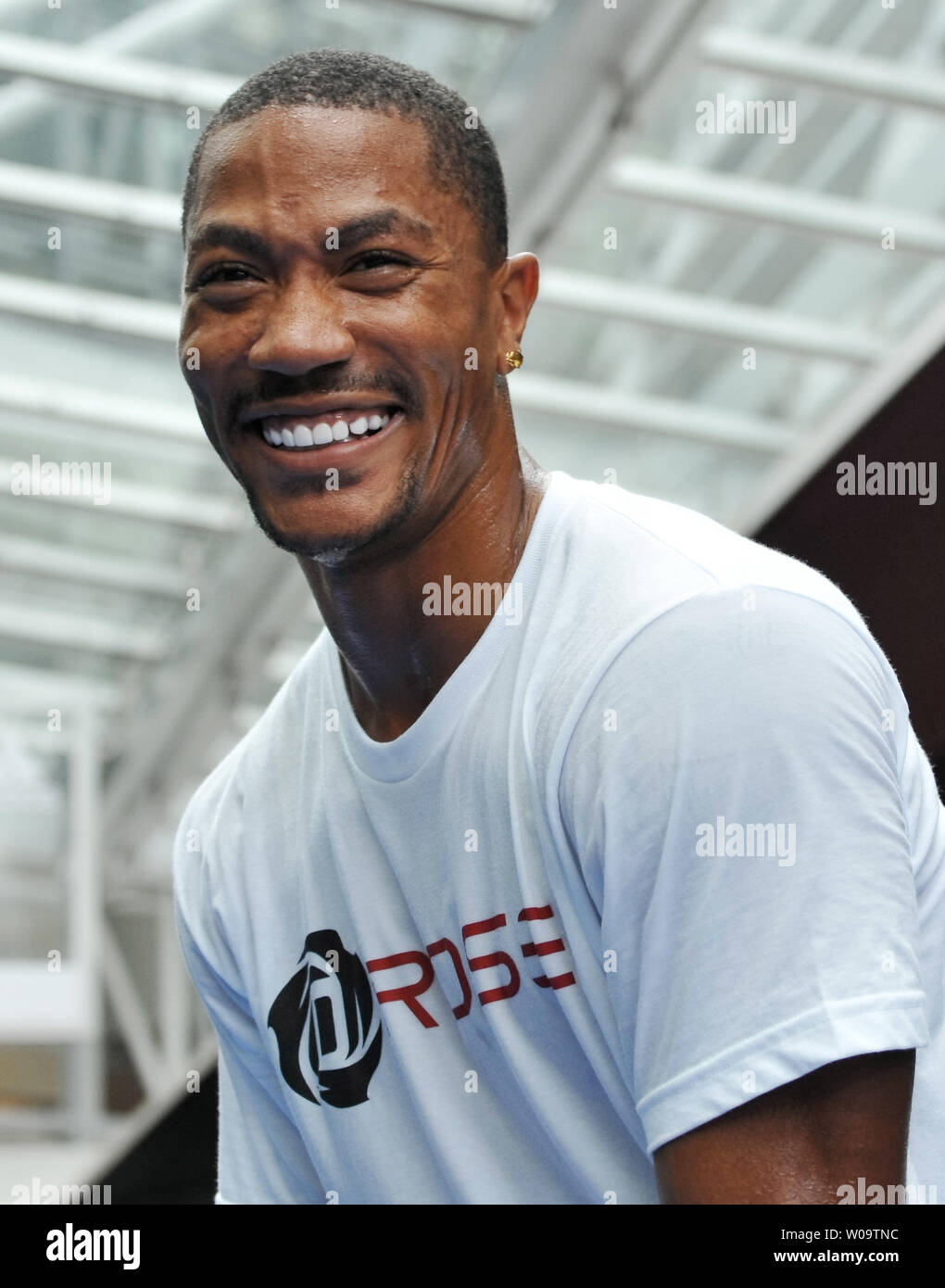 Chicago Bulls guard Derrick Rose attends an event in Tokyo, Japan, on  September 7, 2013. From September 6th through the 14th Derrick will visit  Tokyo, Japan, Manila, Philippines, Beijing, Wuhan, Shenzhen, and