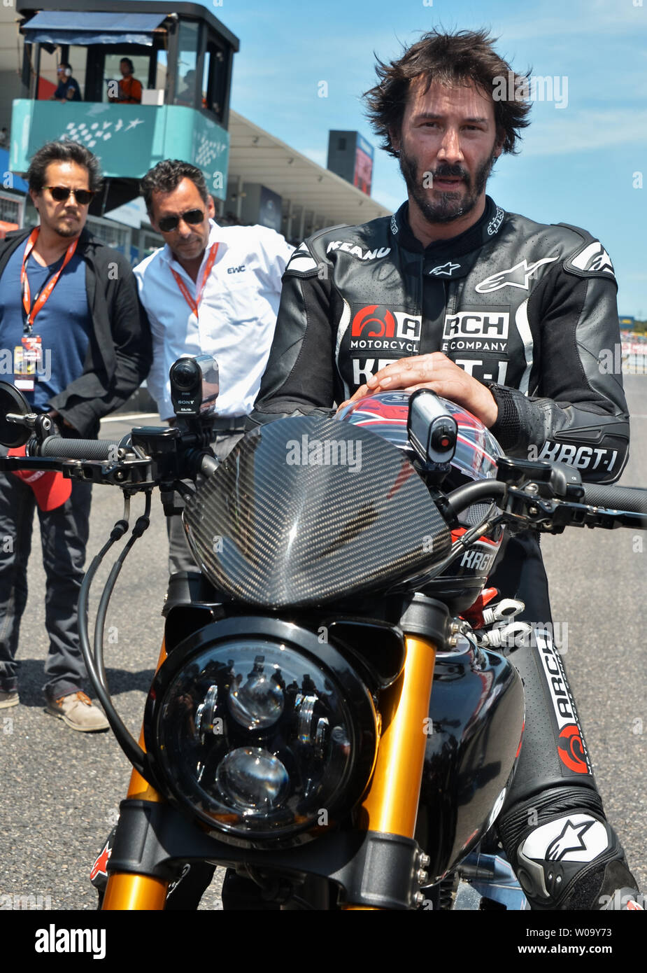 Keanu Reeves Arch Racing Actor Keanu Reeves rides his motorcycle brand