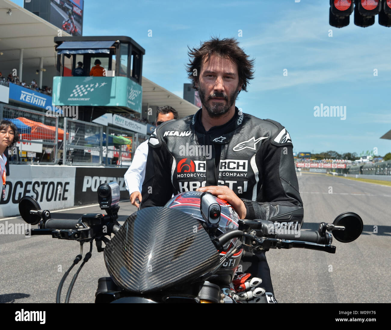 Keanu Reeves Arch Racing Actor Keanu Reeves rides his motorcycle brand