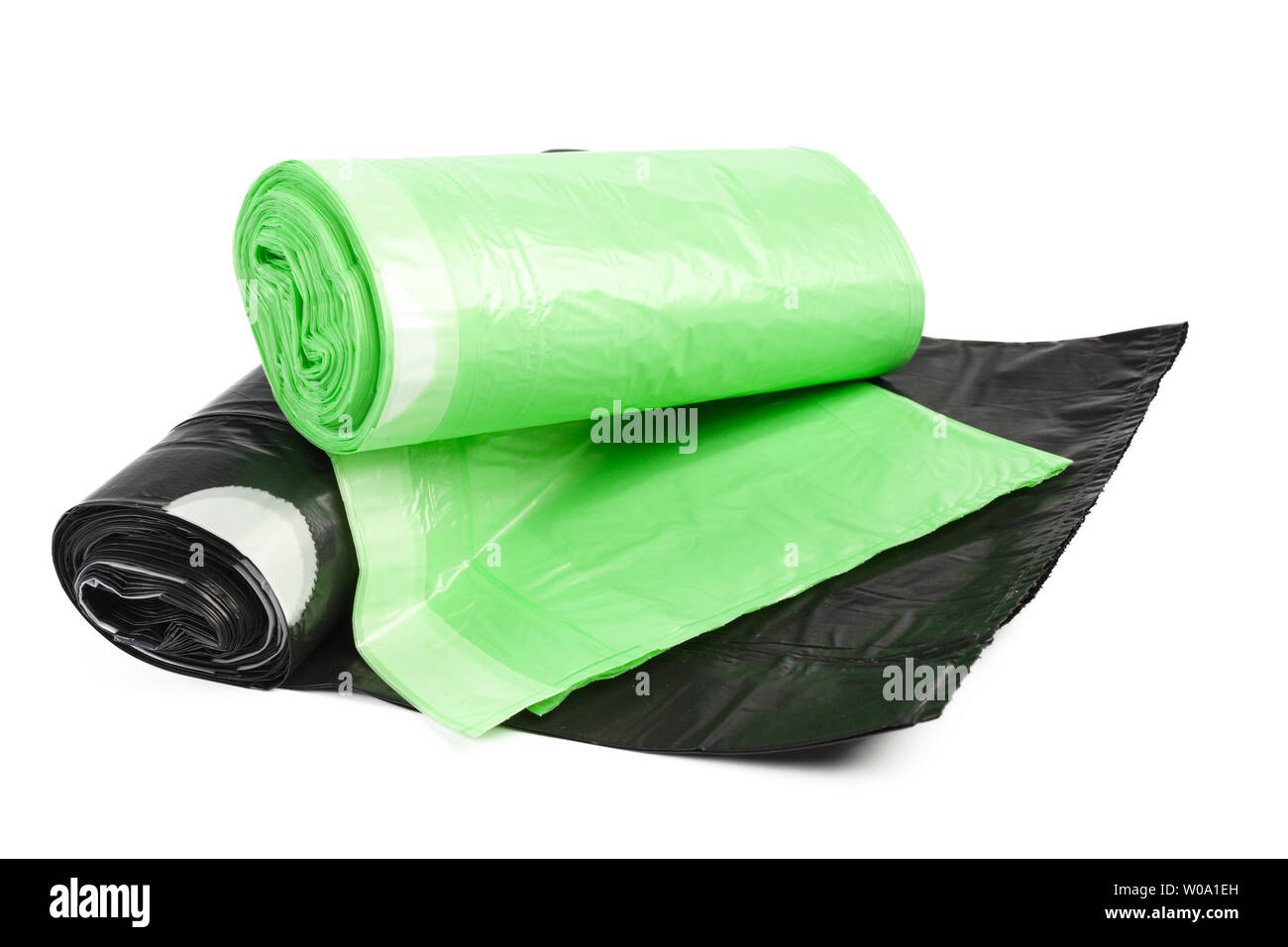 roll of plastic garbage bags isolated on white background Stock Photo ...