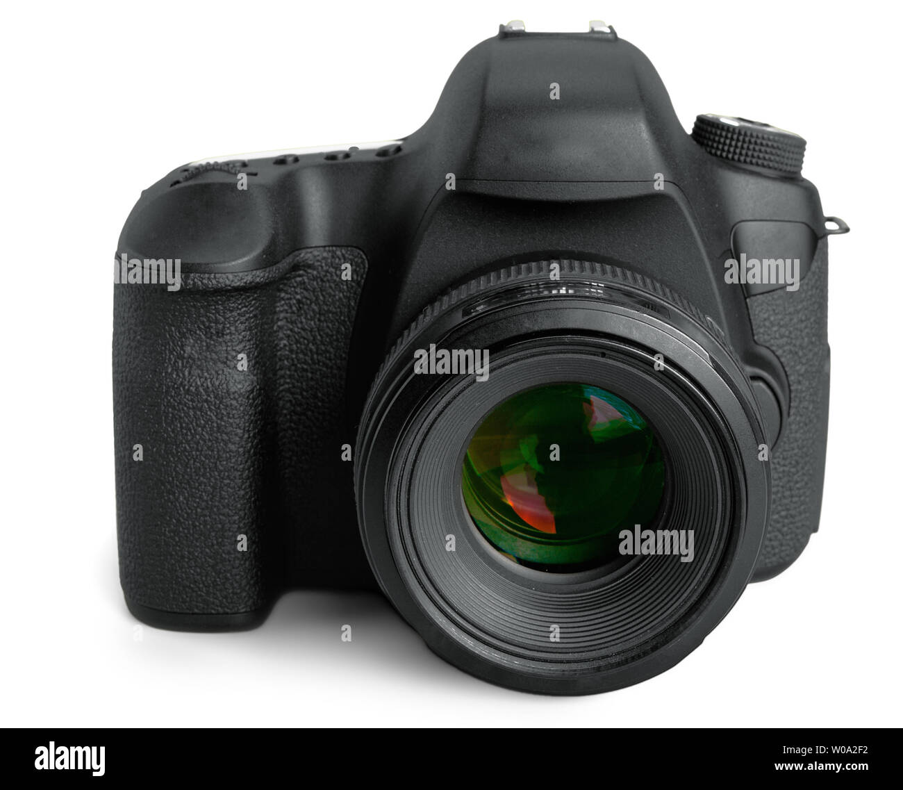 Black DSLR Camera isolated on white background Stock Photo - Alamy