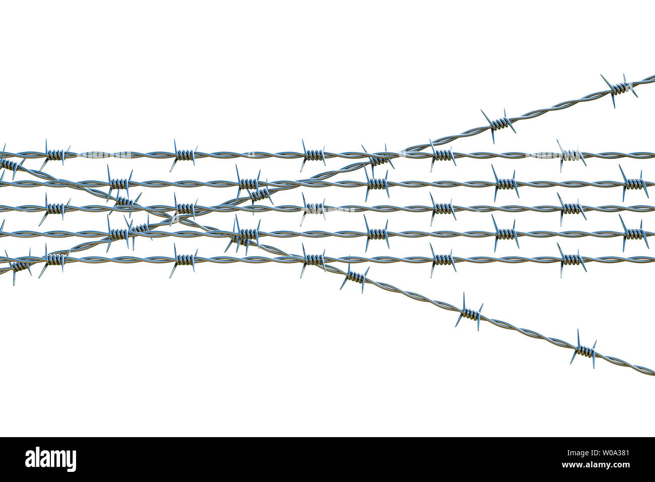 Barbed wire isolated on white background 3d illustration Stock Photo ...