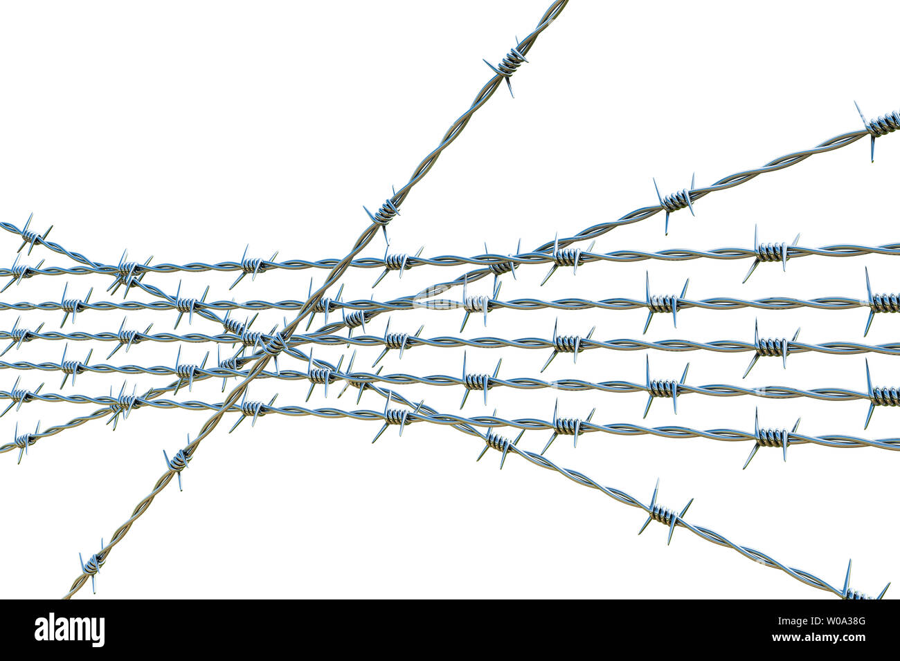 Barbed wire isolated on white background 3d illustration Stock Photo ...