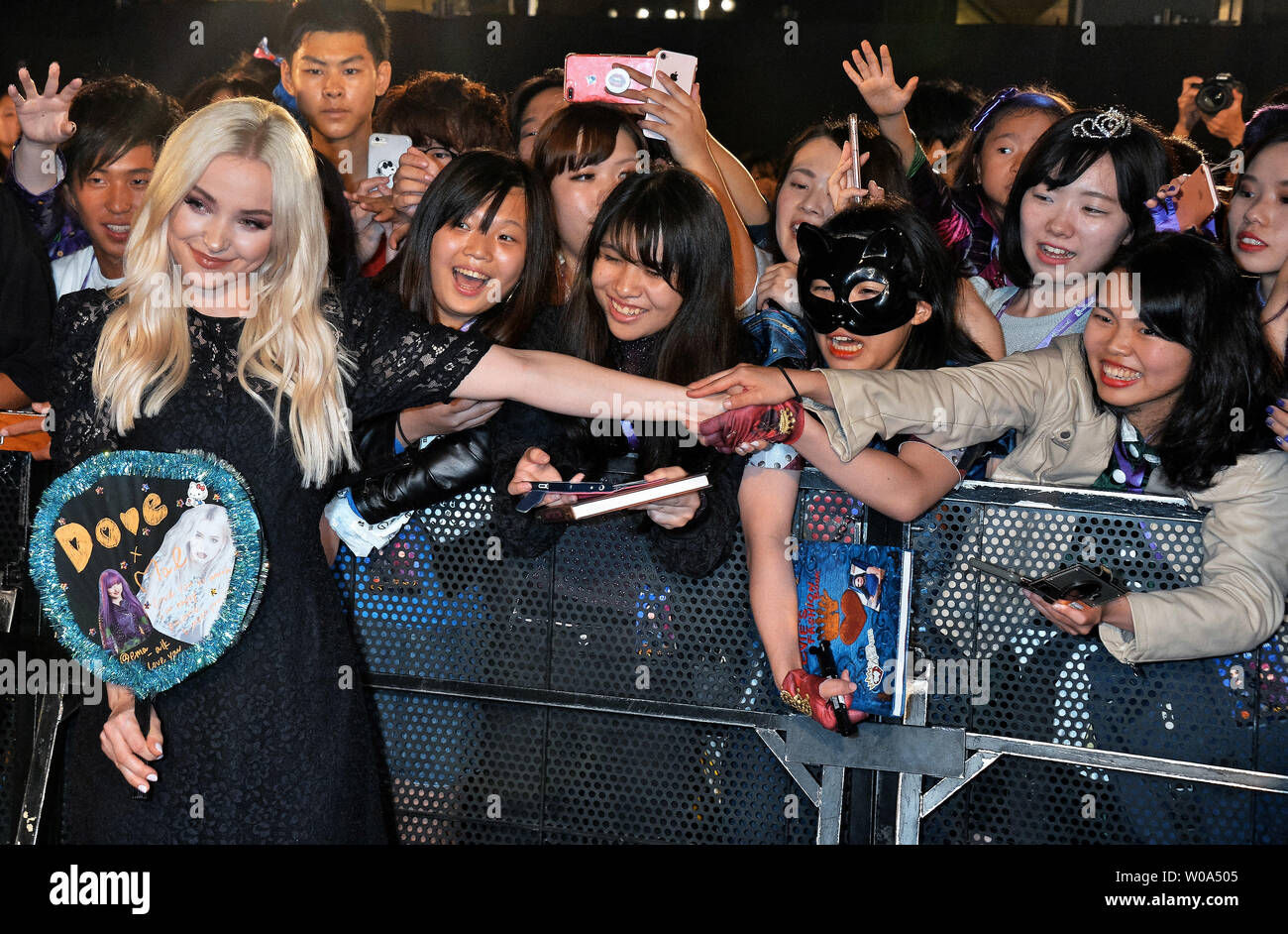 Actress Dove Cameron attends the event for Disney Channel's "Descendants 2" in Tokyo, Japan on