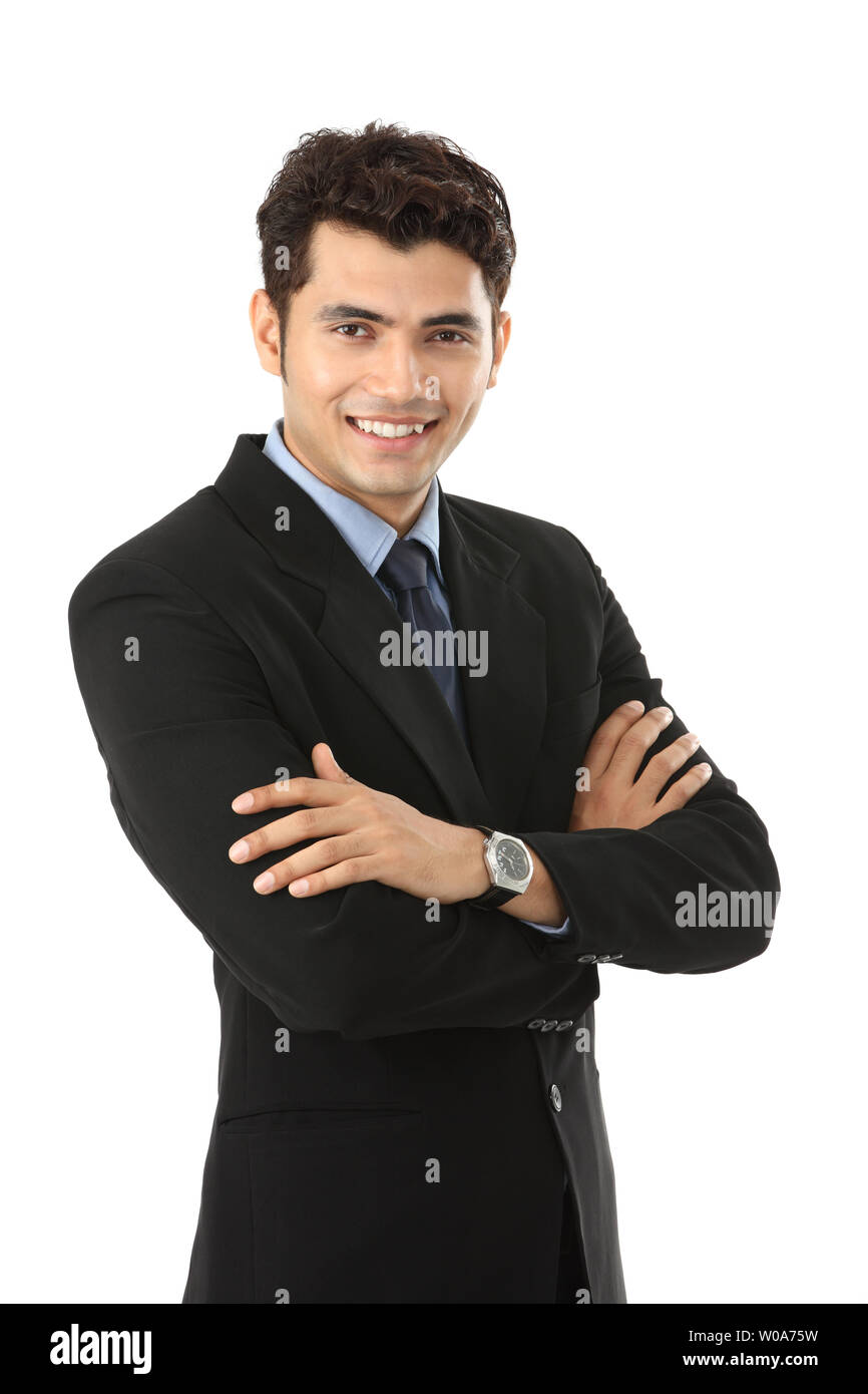 Indian portrait of a businessman smiling with his arms crossed Stock ...