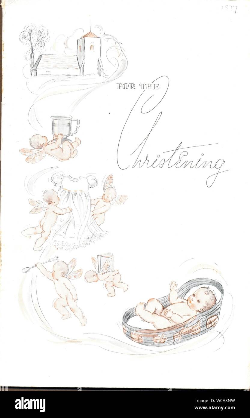 Catalogue of Christening presents issued by The Treasure Cot Co. Ltd., 1937 Stock Photo