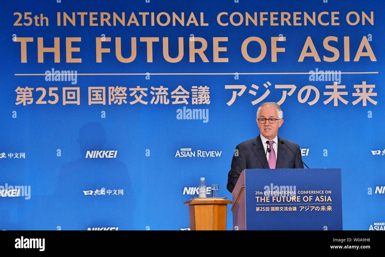 Former Prime Minister Of Australia Malcolm Turnbull Delivers A Speech During The International Conference The Future Of Asia In Tokyo Japan On May 31 2019 Photo By Keizo Mori Upi Stock Photo Alamy