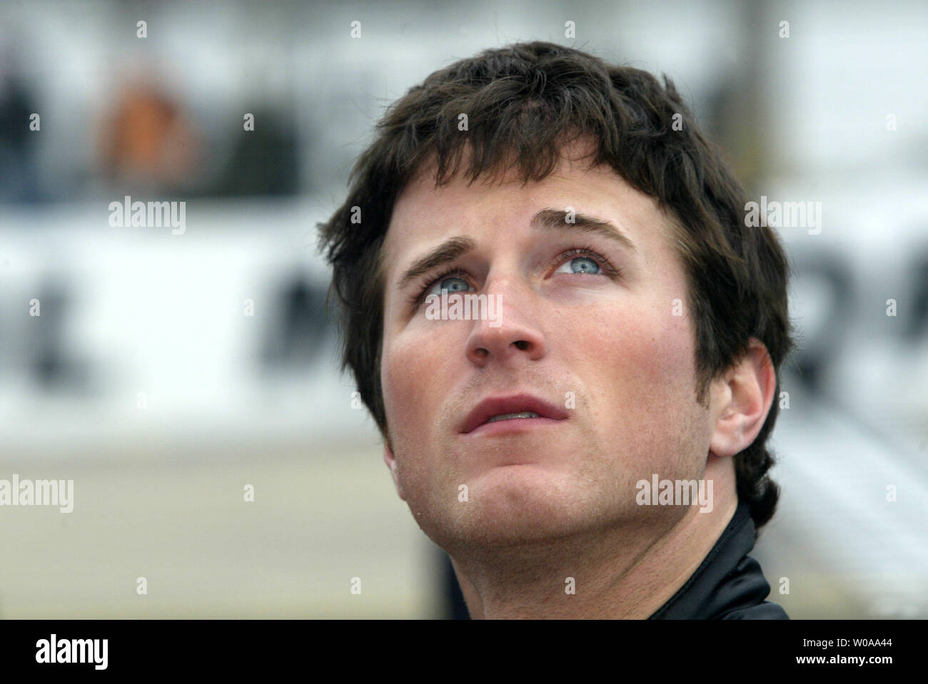NASCAR driver Kasey Kahne monitors practice during Nextel Cup practice at the Bristol Motor Speedway in Bristol, TN on March 25, 2006. (UPI Photo/Nell Redmond) Stock Photo