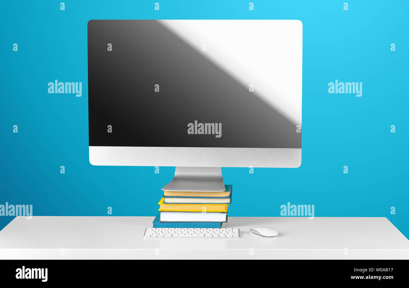 workspace with computer Stock Photo - Alamy