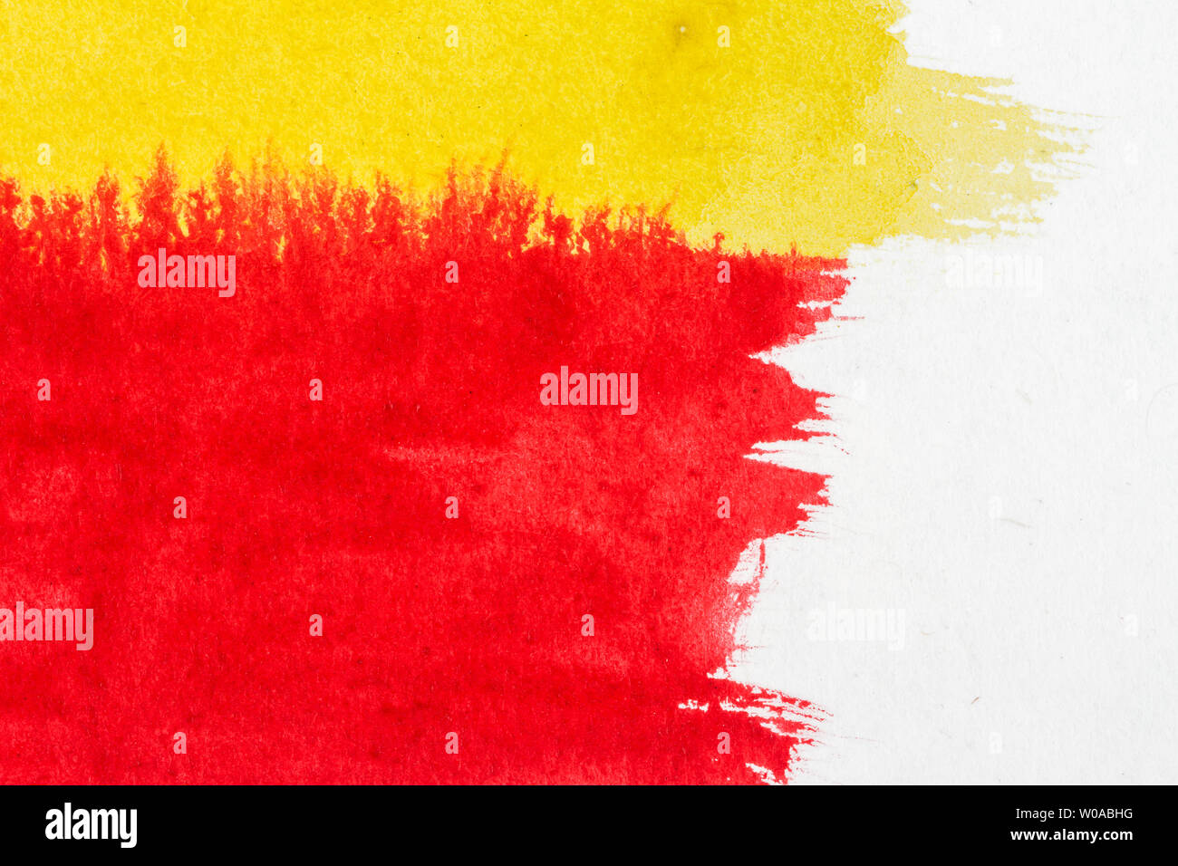 Abstract hand drawn yellow and red watercolor paints background Stock ...
