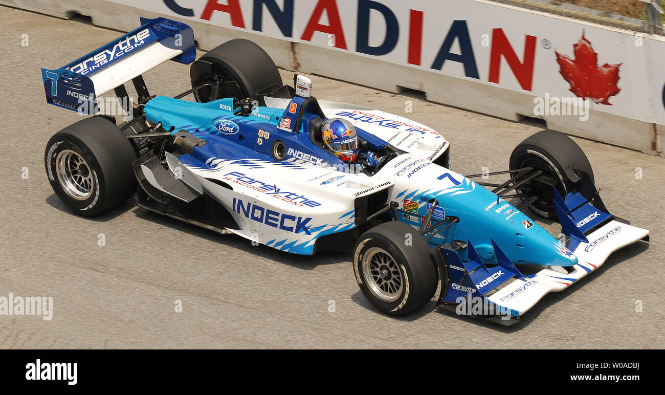 A.J. Allmendinger races round the track en route to winning the