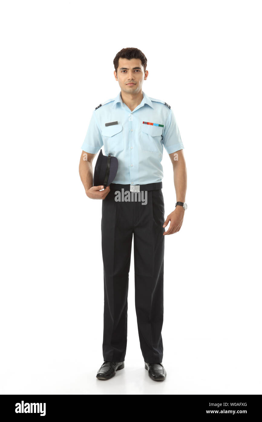 Pilot standing Stock Photo