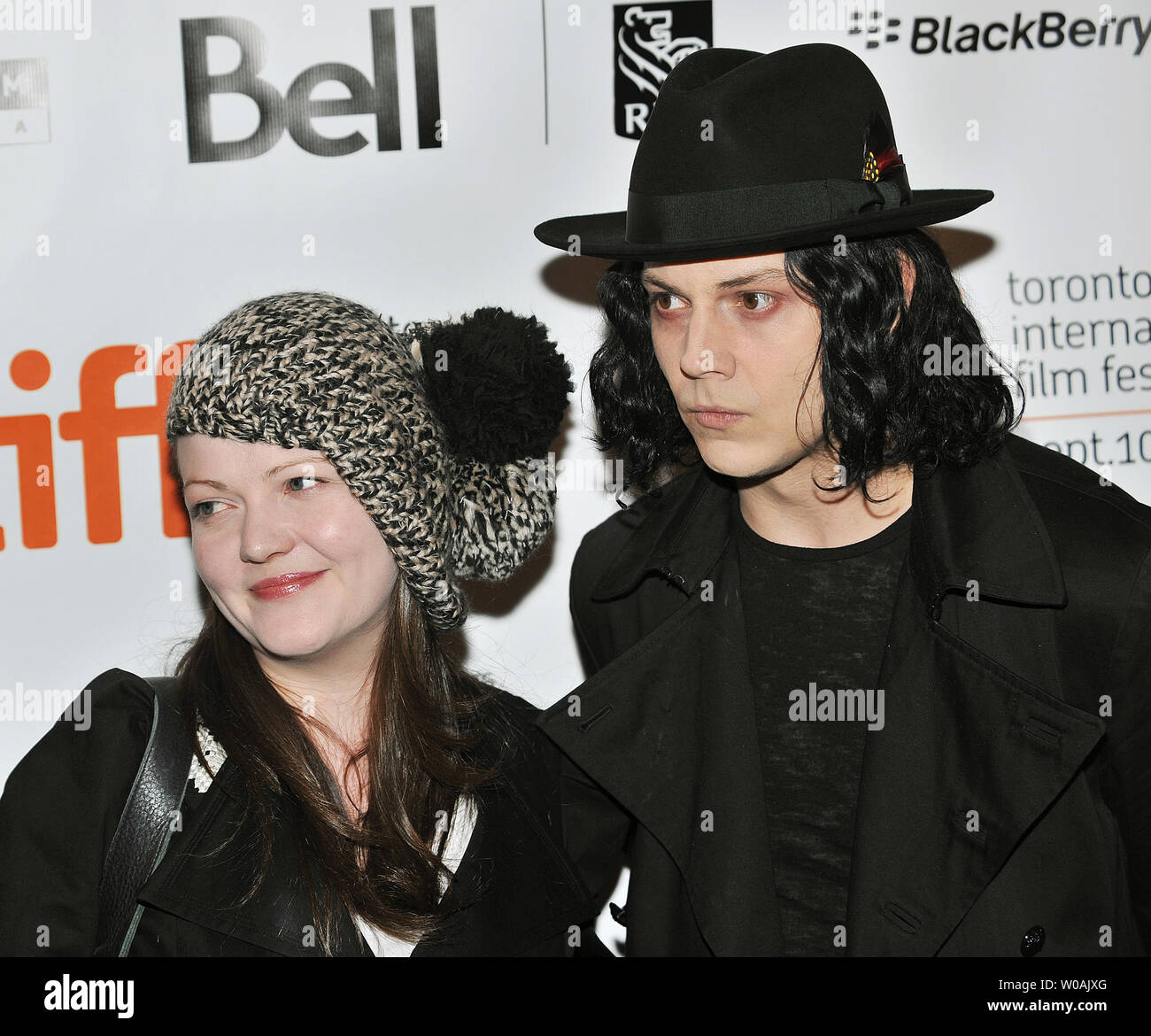 White Stripes' Jack and Meg White arrive for the world premiere of the documentary 'The White Stripes: Under Great White Northern Lights' during the Toronto International Film Festival at the Elgin Theater in Toronto, Canada on September 18, 2009.  UPI /Christine Chew Stock Photo